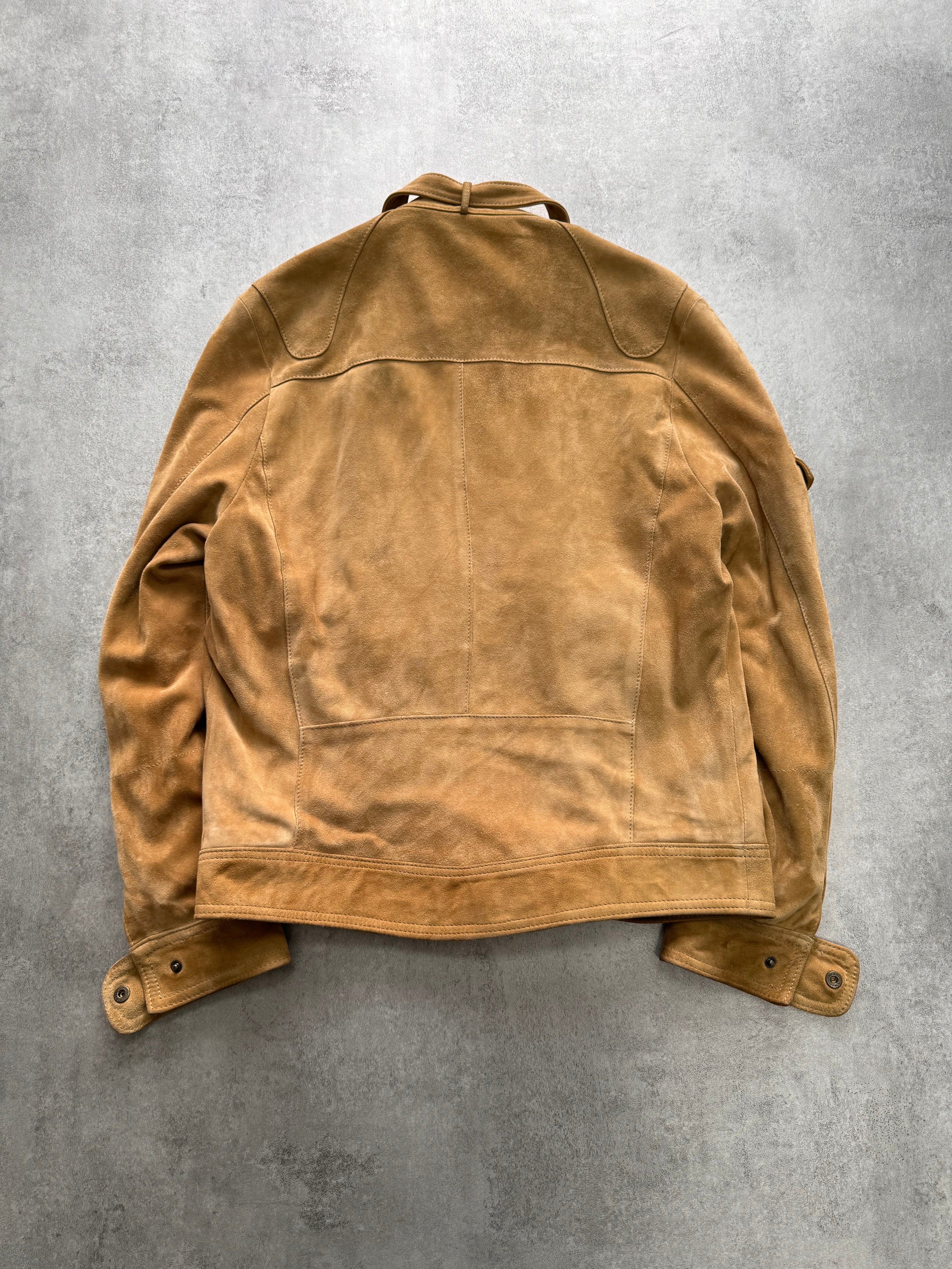 Daniele Alessandrini Caramel Suede Biker Jacket