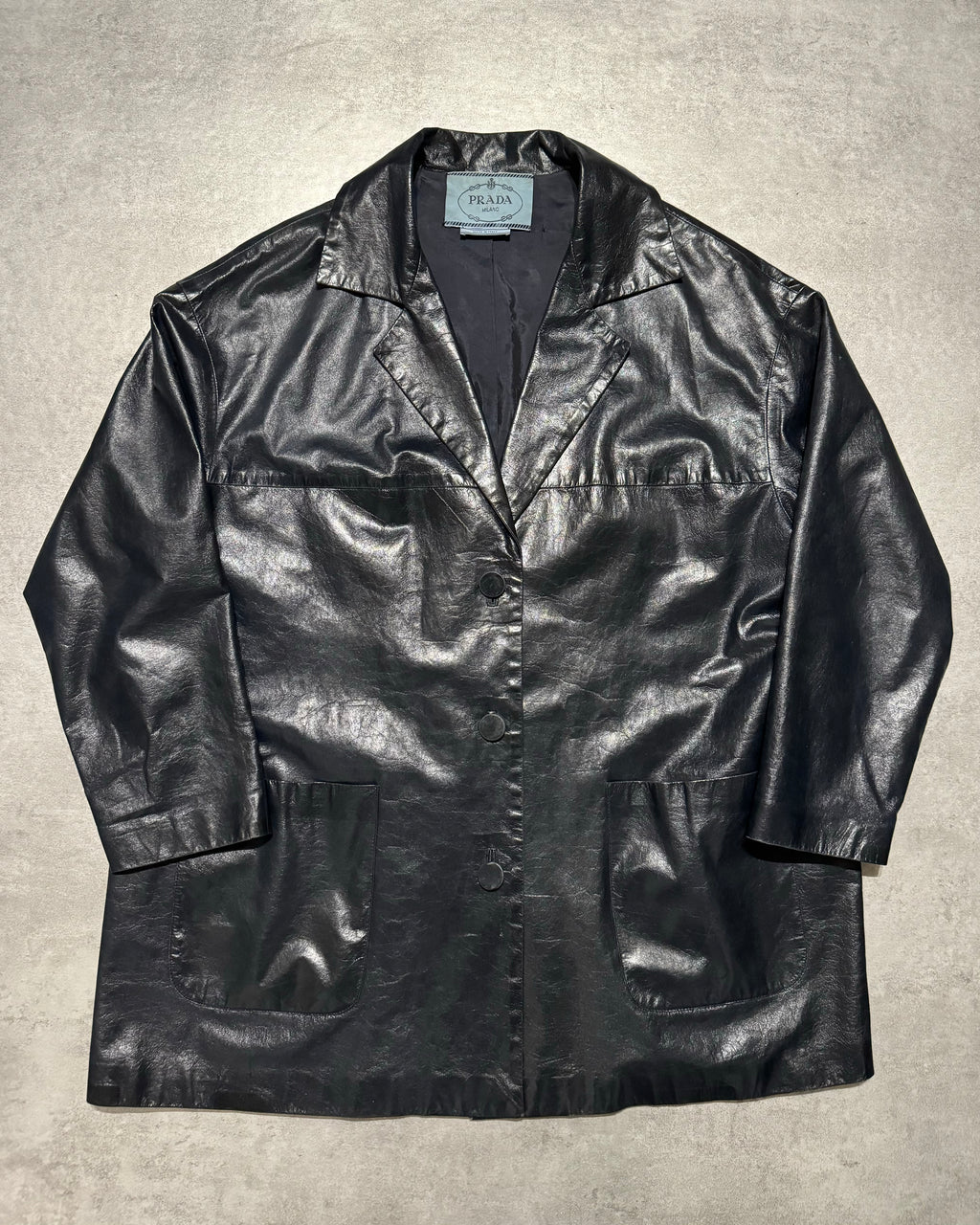AW1996 Prada Navy Soft Leather Italian Jacket (XS) - 1