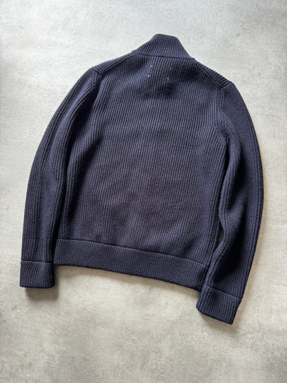 SS2020 Maison Margiela Navy Wool Zip-Up Sweater (M) - 4