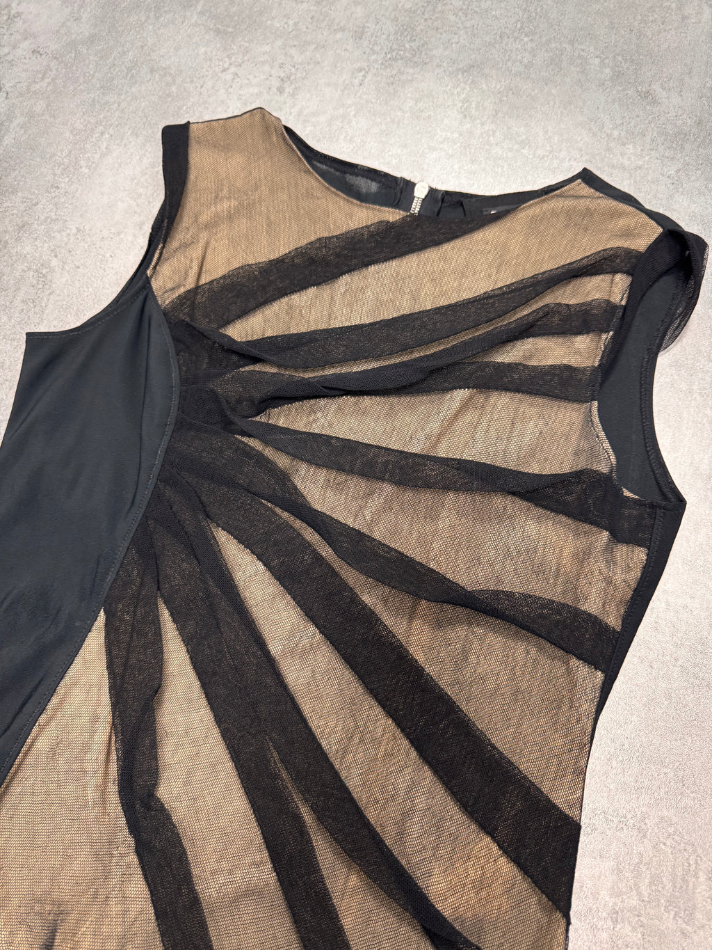 Dolce & Gabbana Black Sun Mesh Sleeveless Top
