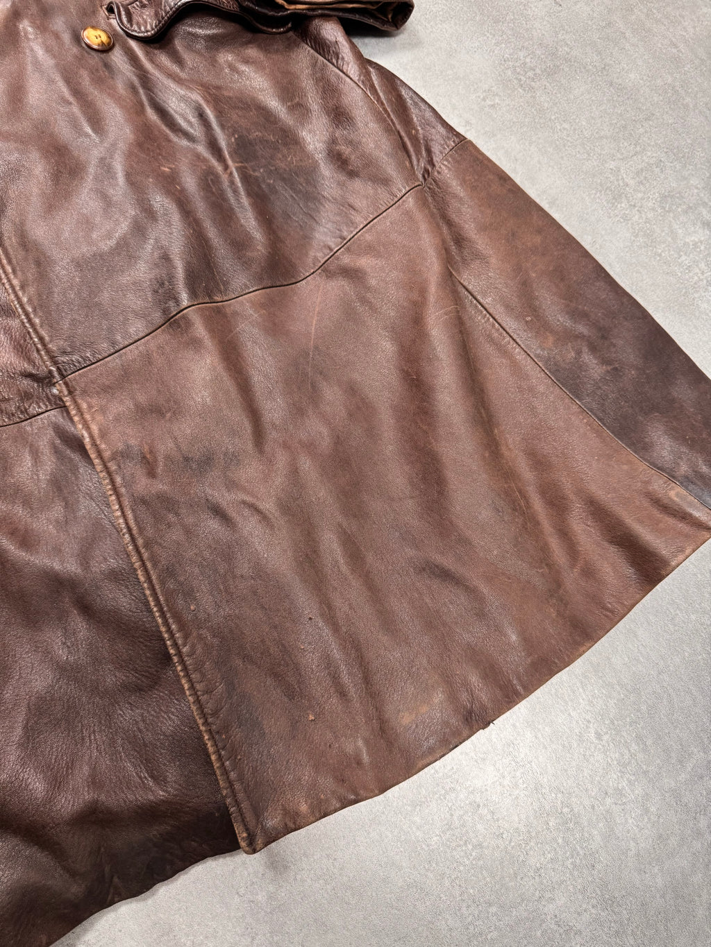 1990s Giorgio Armani Brown Leather Long Coat