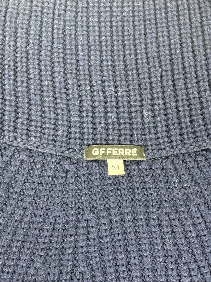 Gianfranco Ferré Navy Wool Buttoned Cardigan Sweater tTKvxhd 10