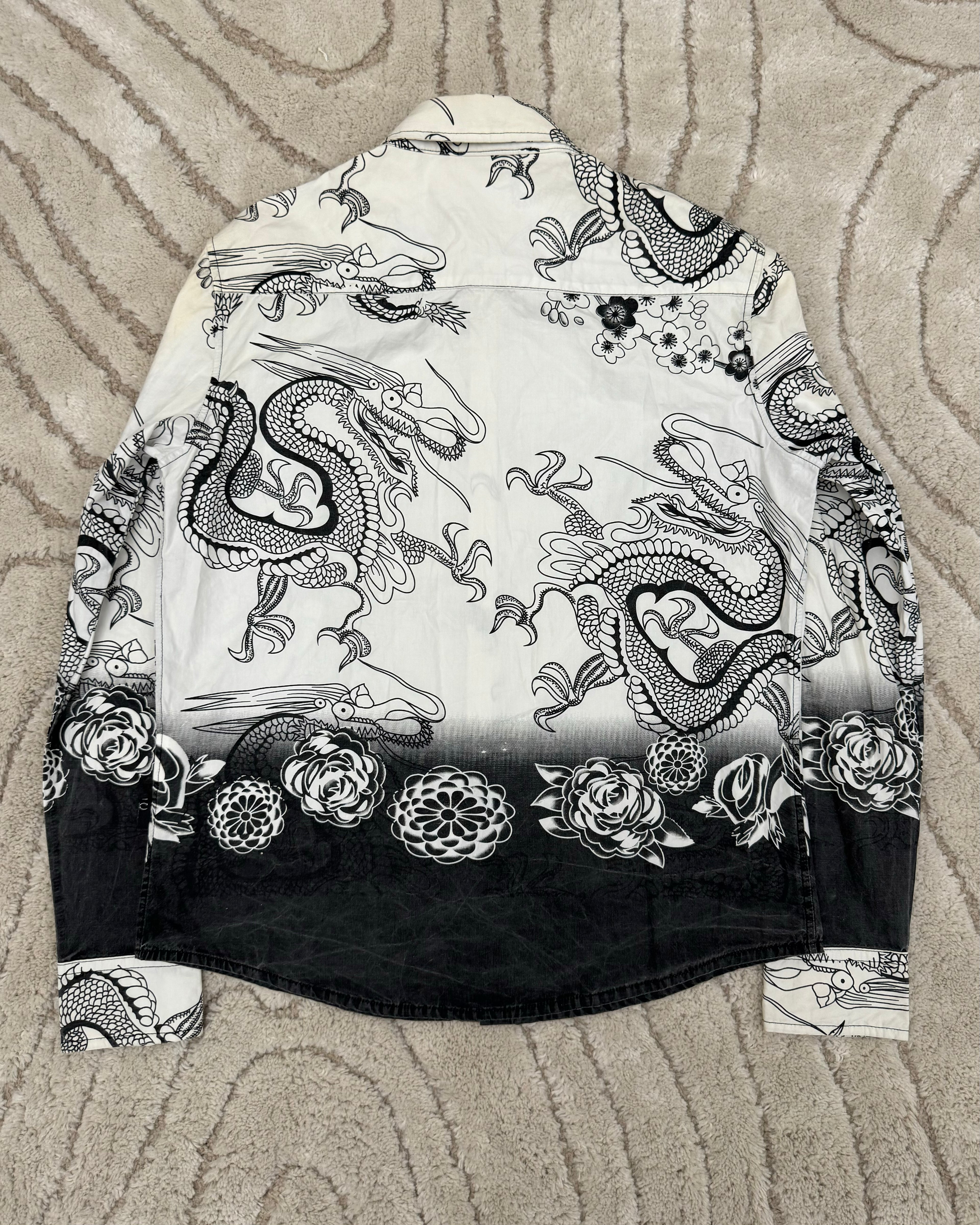 2000s Mystic Cavalli Asian Dragon Shirt