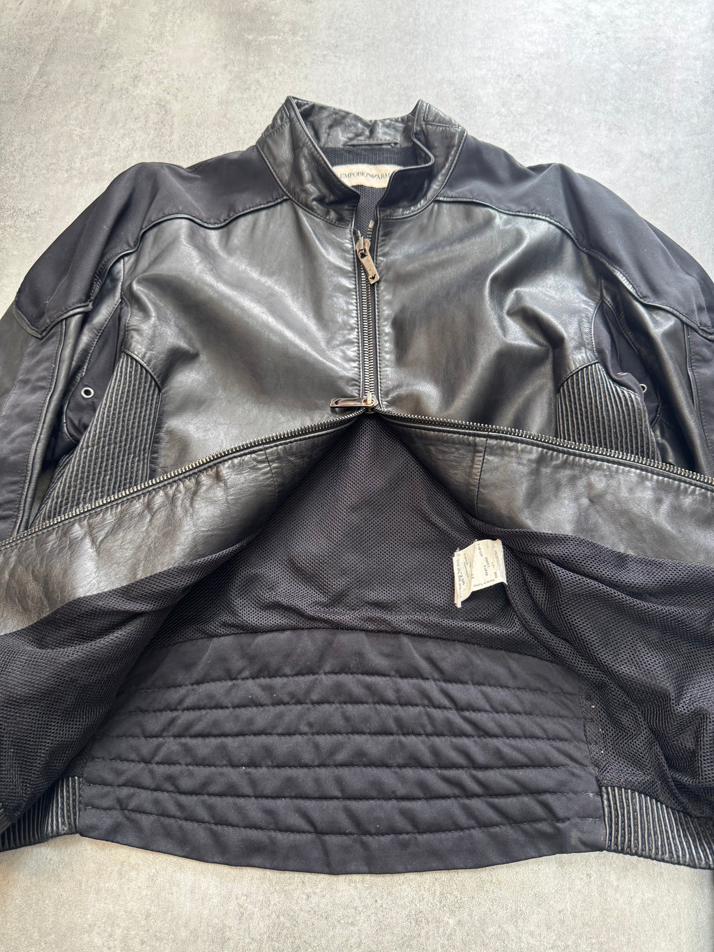 SS2005 Emporio Armani Technical Hybrid Leather Jacket
