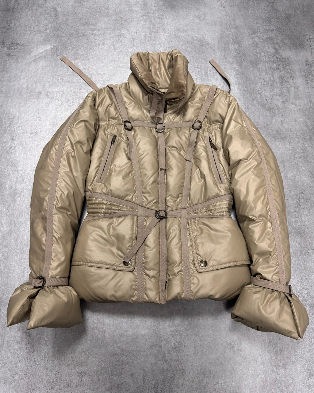 1990s Roberto Cavalli Parachute Bondage Puffer Jacket