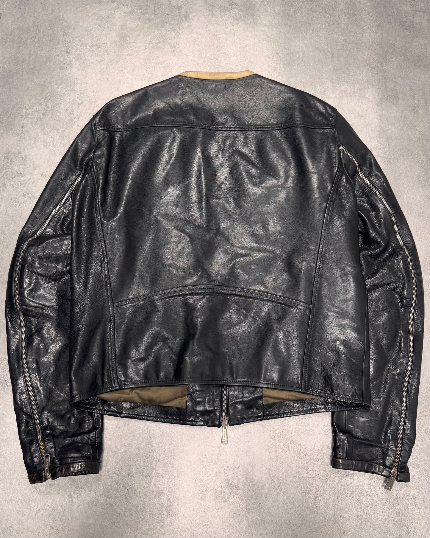 SS2014 Dsquared2 Moto Multi-Zip Calf Leather Jacket (XL)