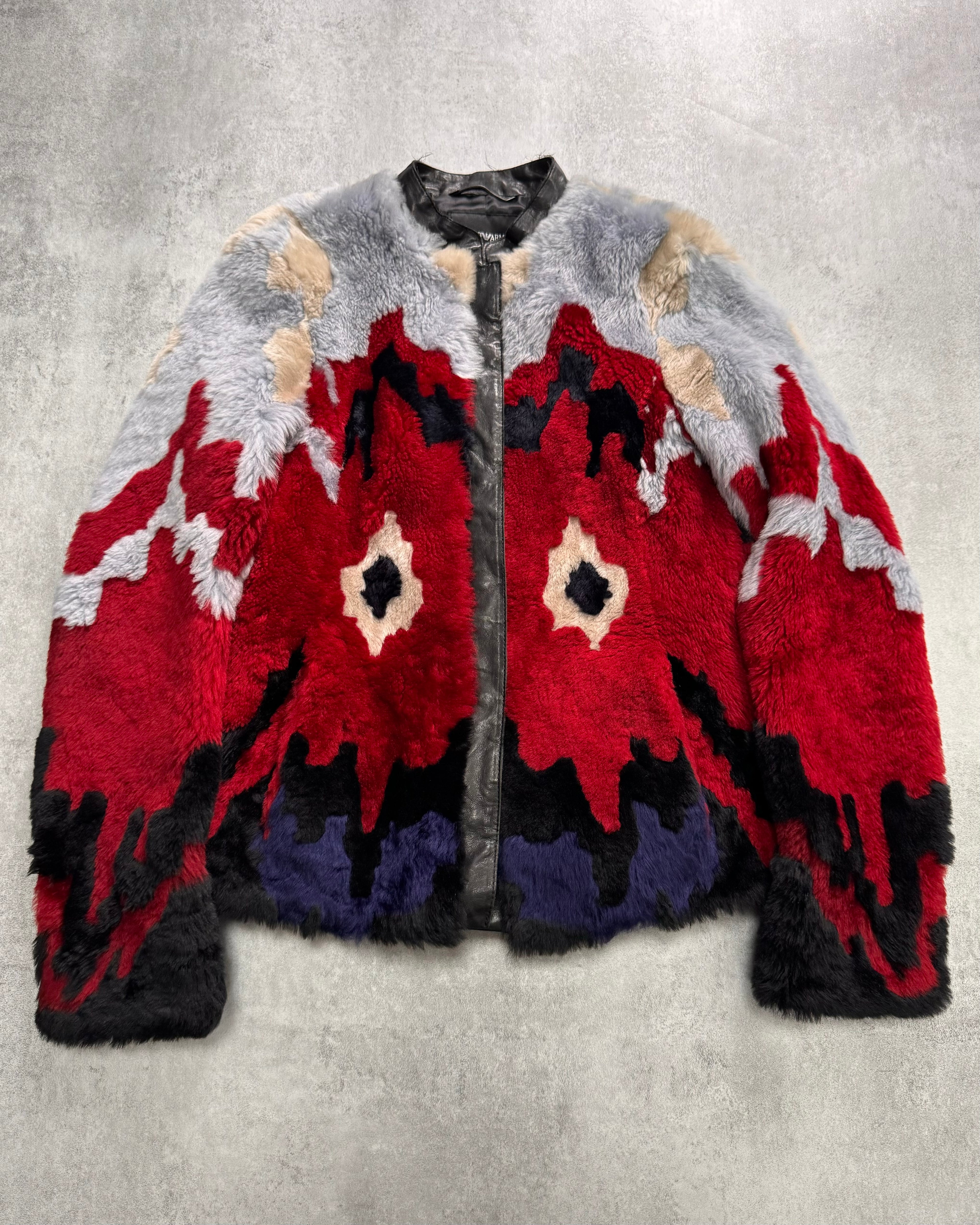 FW2015 Emporio Armani Shearling Fur Bomber Leather Jacket