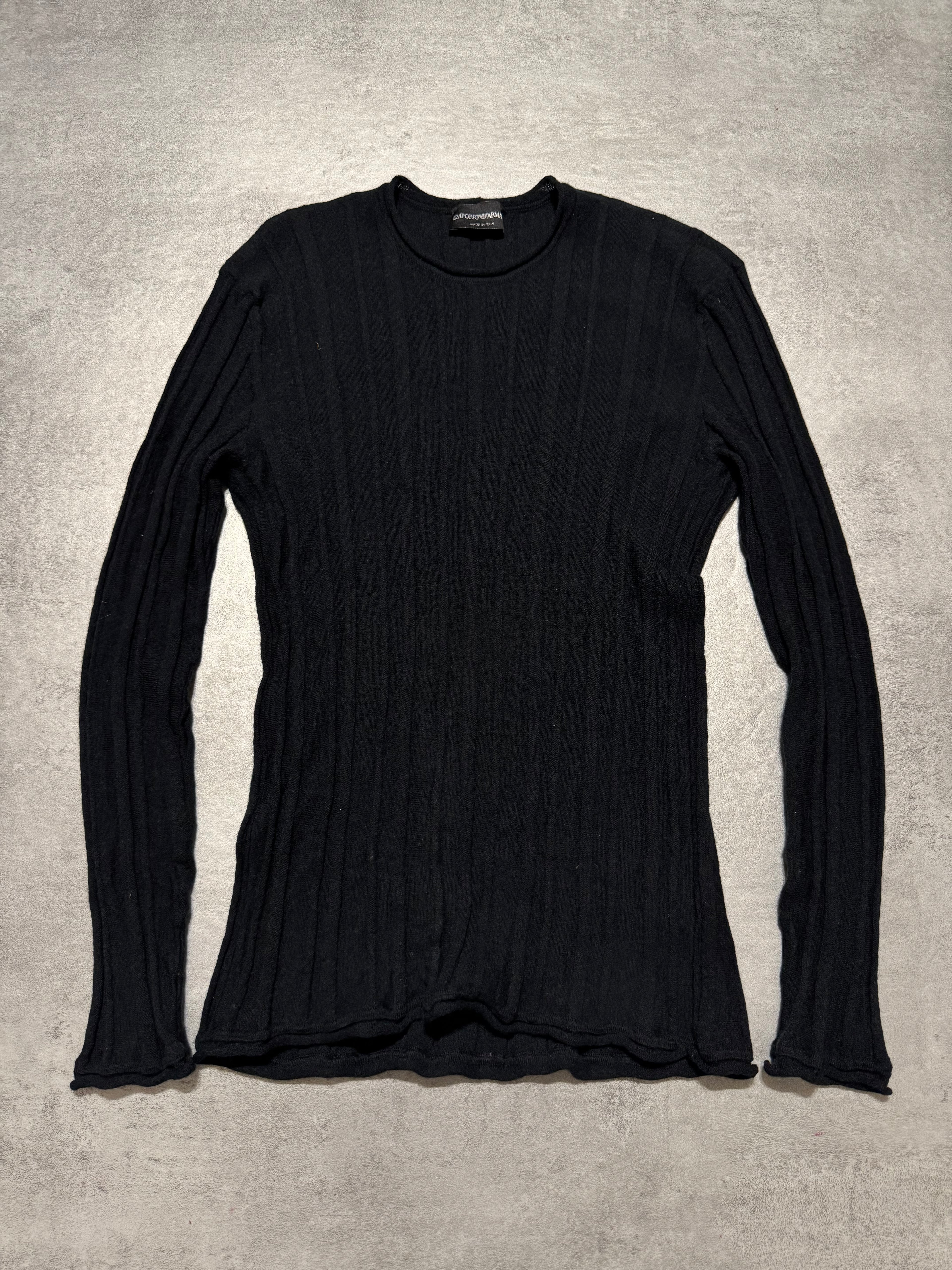 2000s Emporio Armani Black Wool Sweater