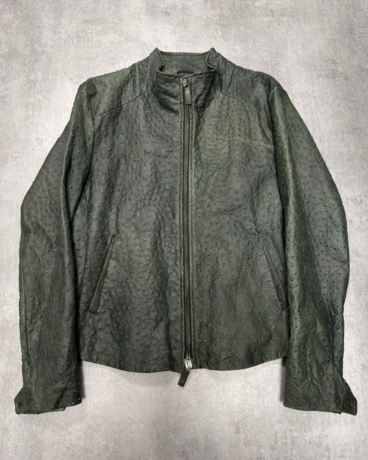 2009FW エンポリオ アルマーニ オーストリッチ レザー ジャケット (M)