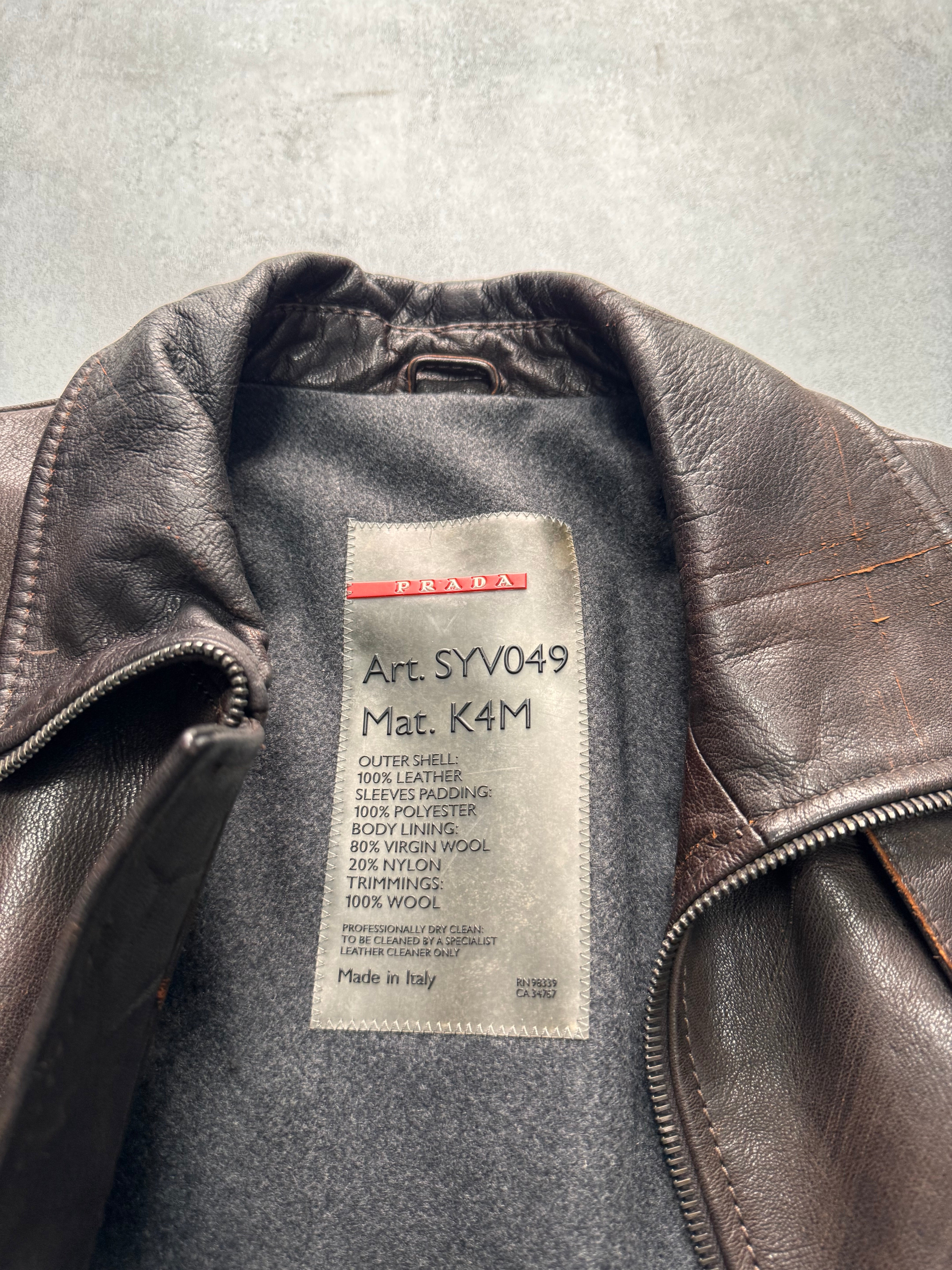 2000s Prada Scarred Heavy Leather Jacket – Dolce Vita Hub