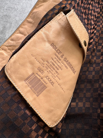SS2012 Dolce & Gabbana Revolution Sand Leather Jacket (L/XL)