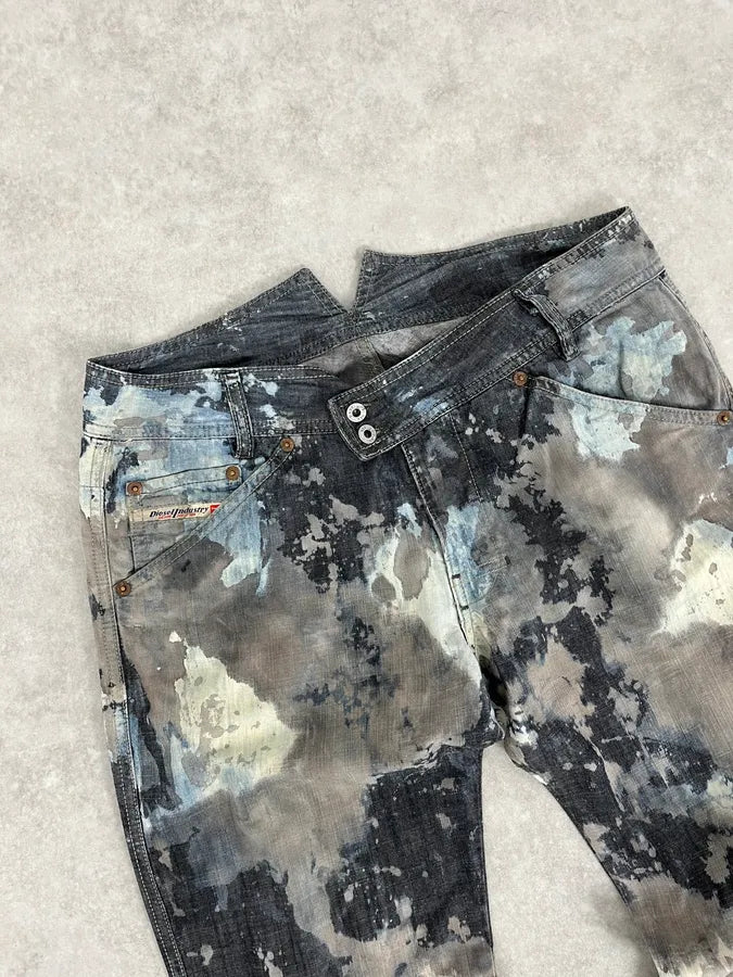 2000s Diesel Contemporary Full Splash Painted Effect Pants XzXQgJO 7
