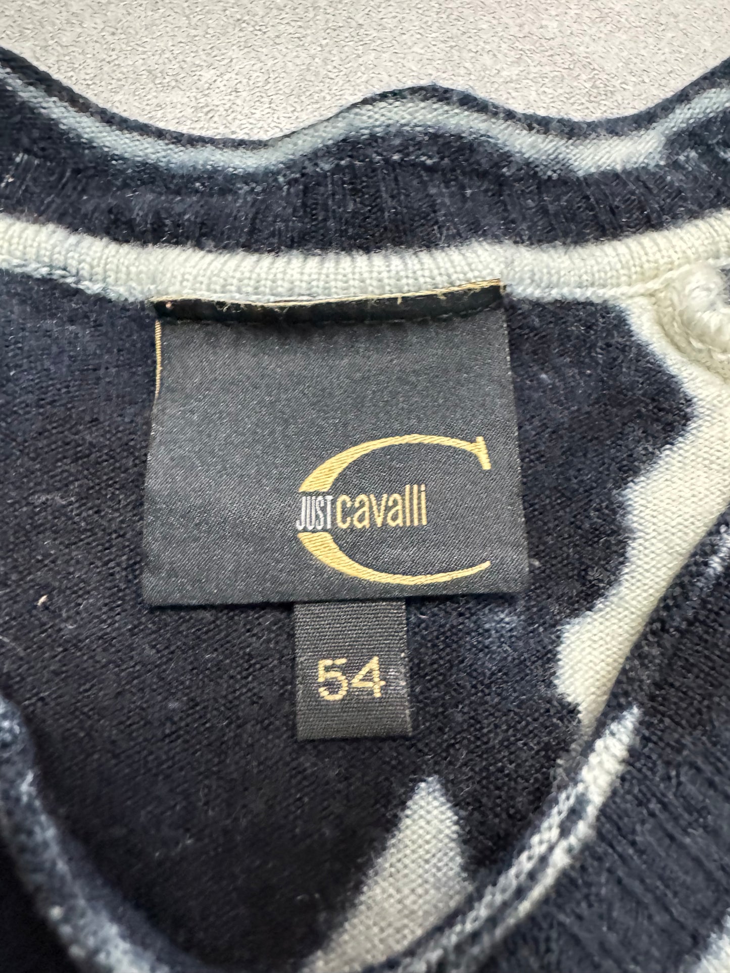 AW2007 Cavalli Overprint Navy Sweater (S)