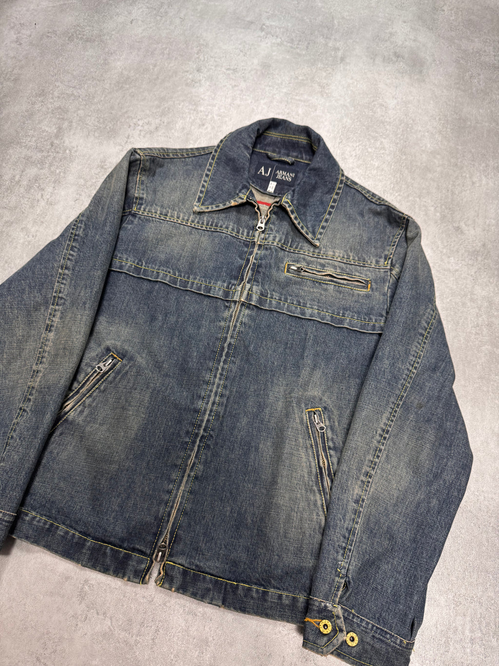 2000s Armani Structured Blue Denim Jacket
