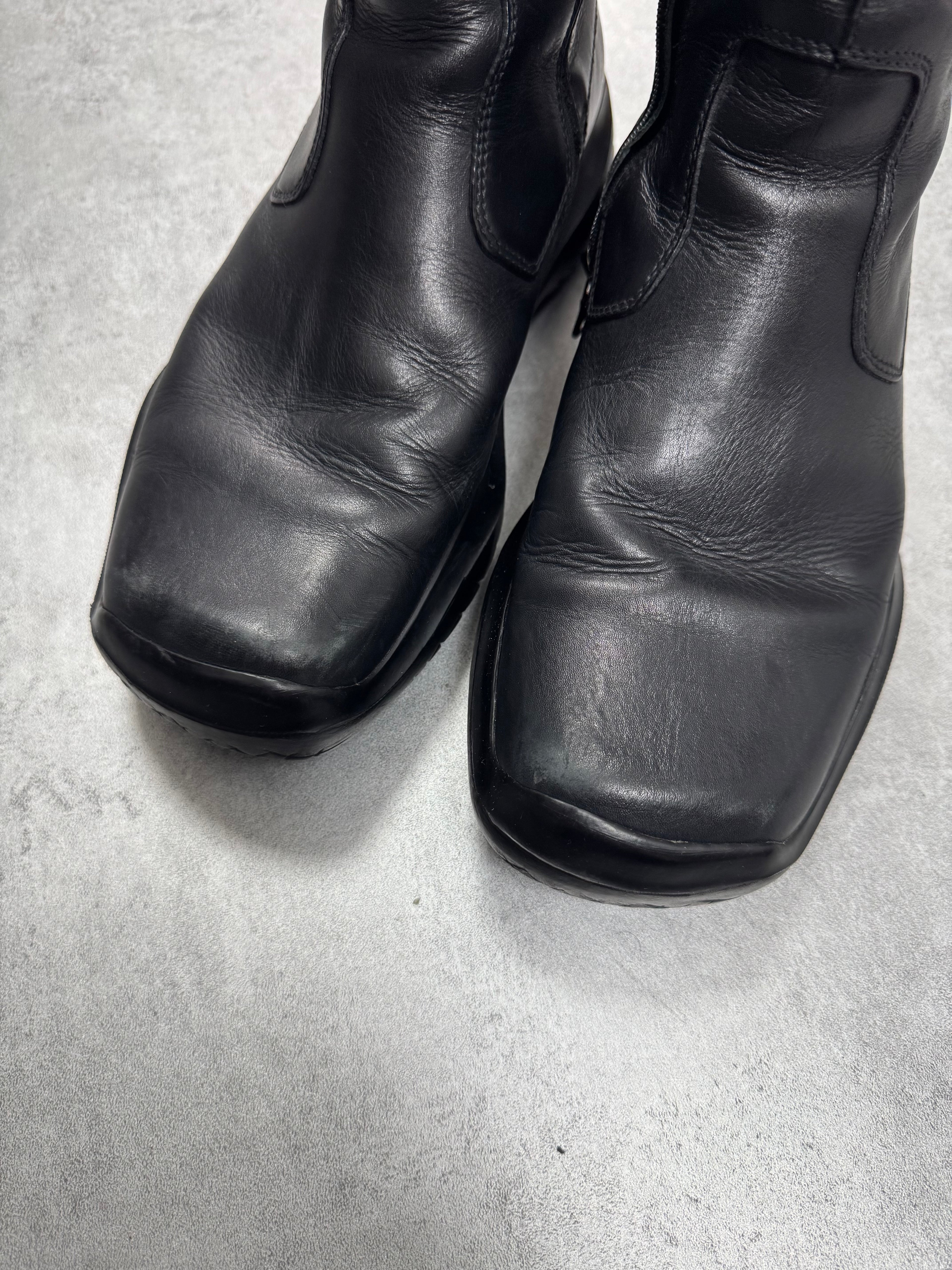 FW1999 Prada Ankle Vibram Black Leather Boots