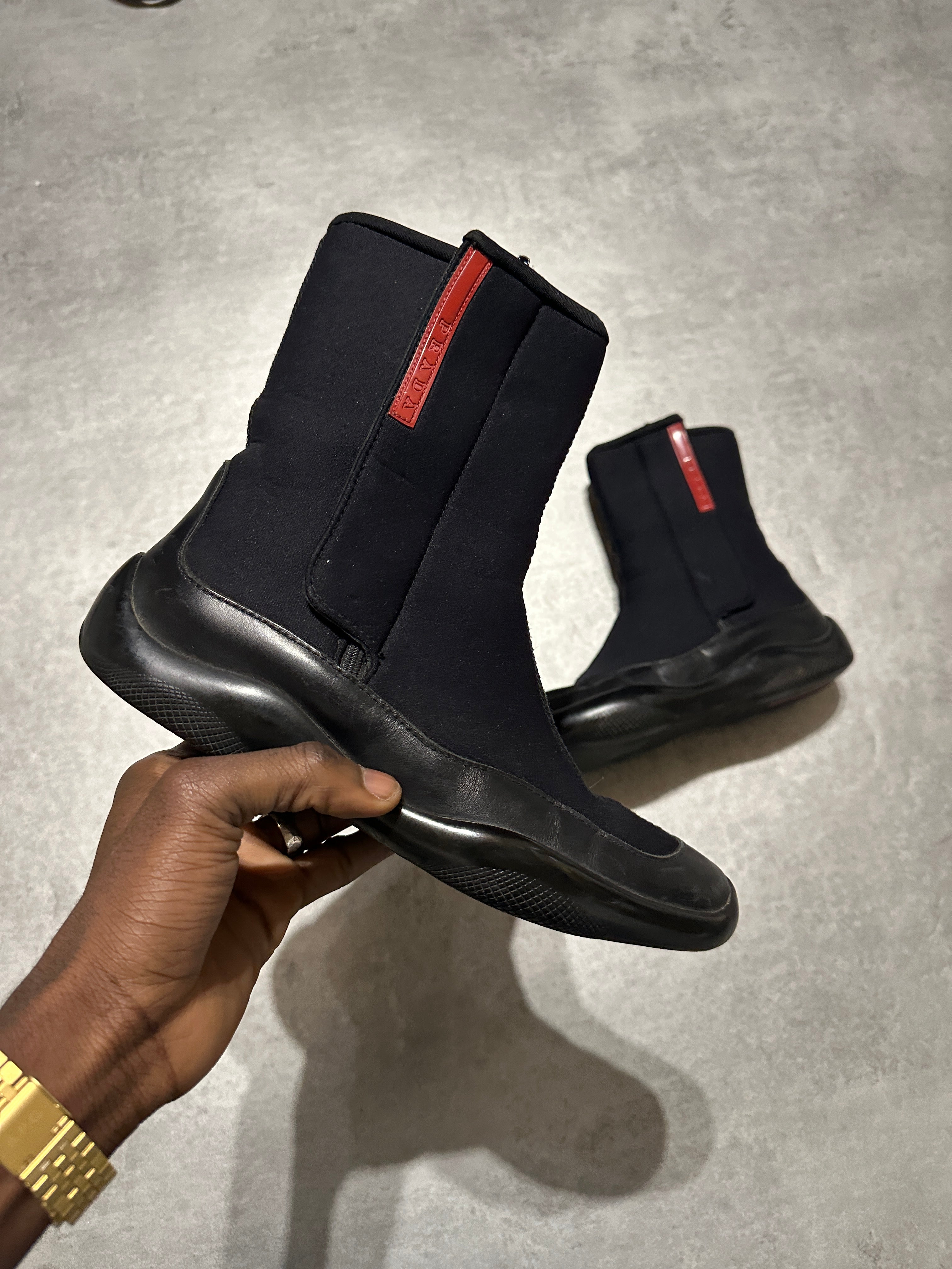 2000s Prada Luna Rossa Sport Black Boots