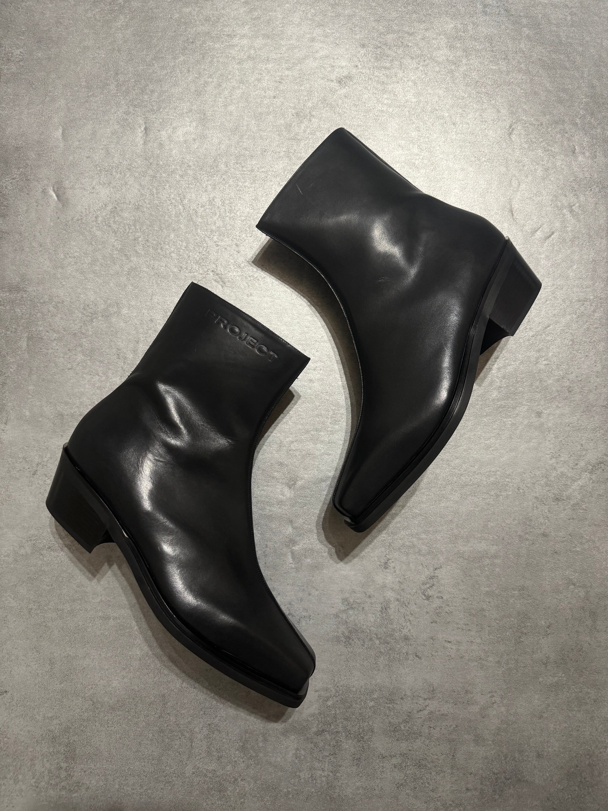 SS2024 Y/Project Ankle Buffed Calfskin Black Paris Boots (45) - 9