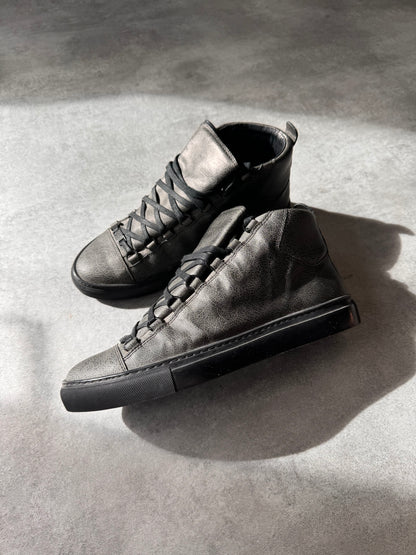 Balenciaga Arena High Cracked Grey Print Sneakers (43eu/us9)