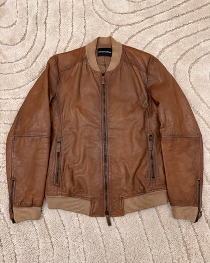 FW2011 Emporio Armani Leather Bomber Jacket (M)