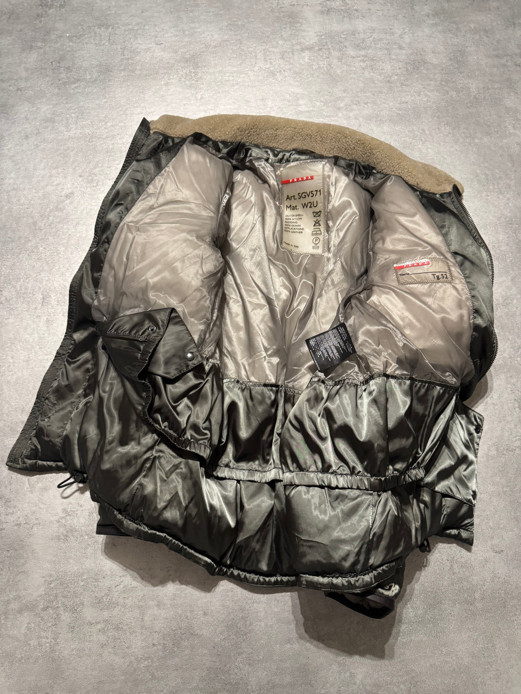 2000s Prada Warm Khaki Puffer Jacket