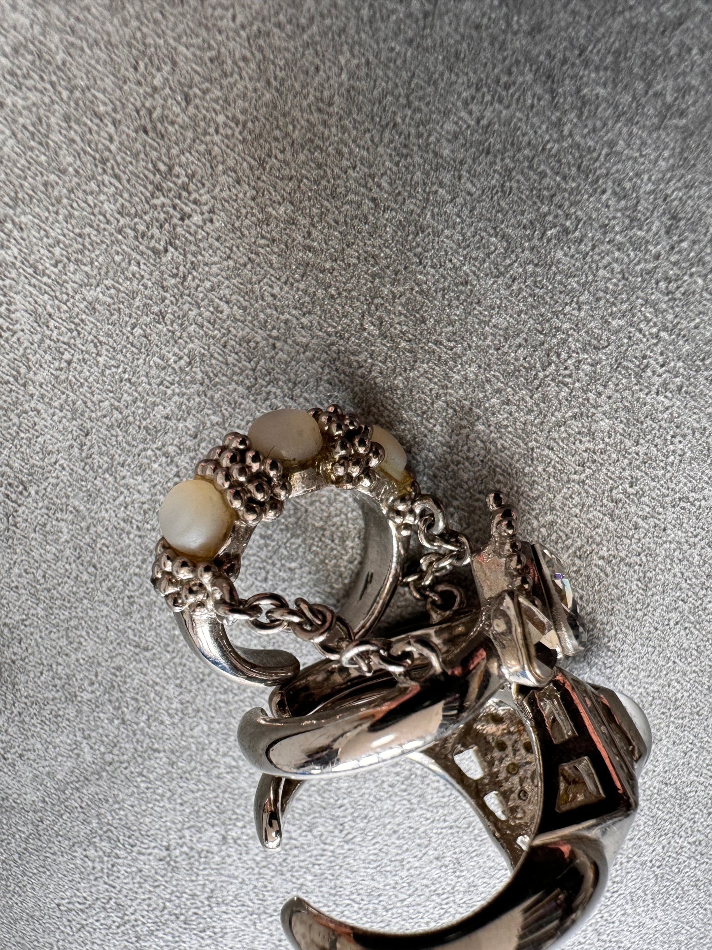 2000s Roberto Cavalli Triple Chained Rings (OS)