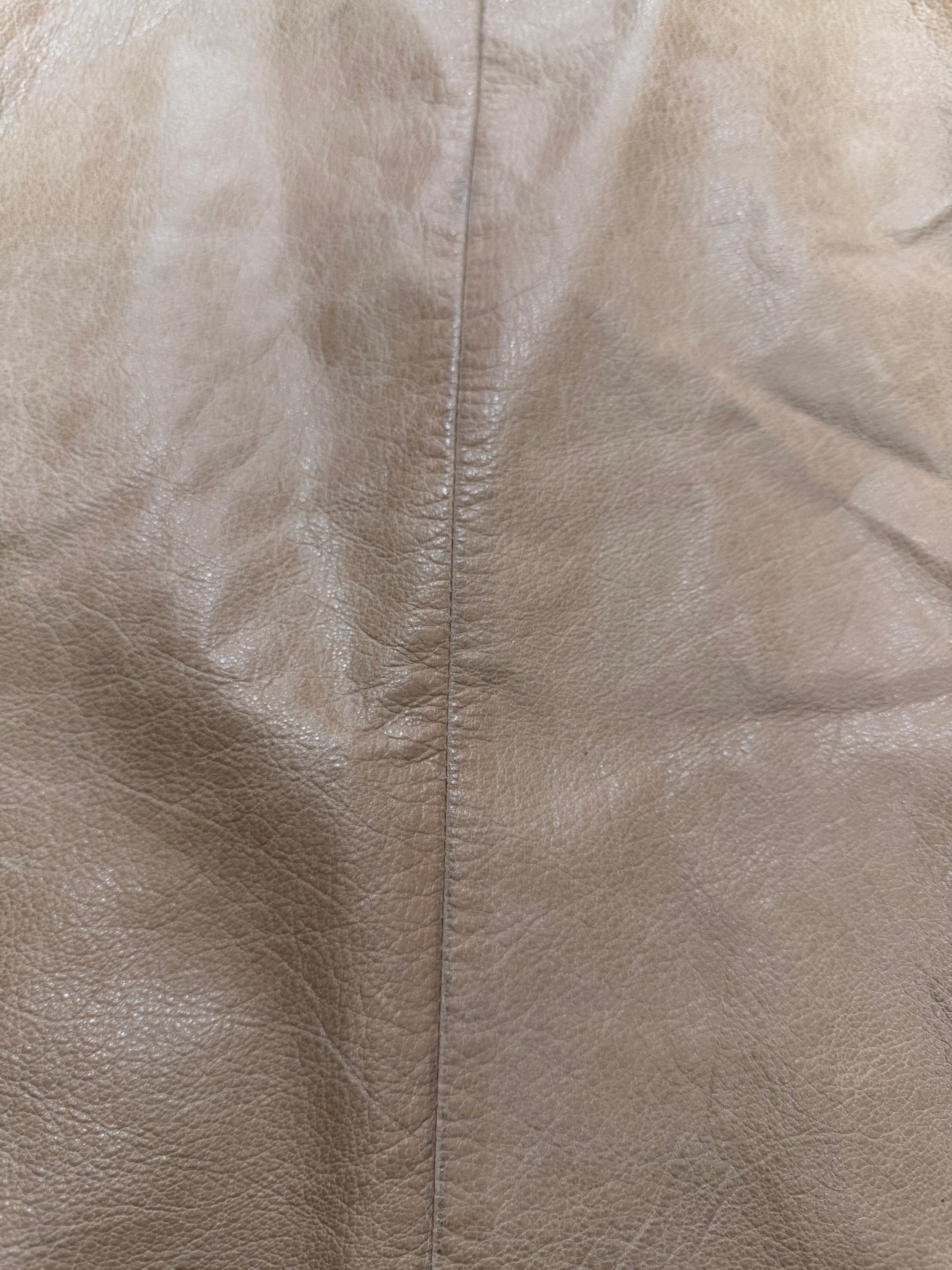 2000s Dolce & Gabbana Red Stripes Beige Leather Biker Jacket