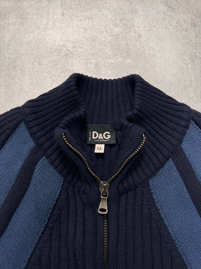 2000s Dolce & Gabbana Wool Ribbed Zip-Up (M)