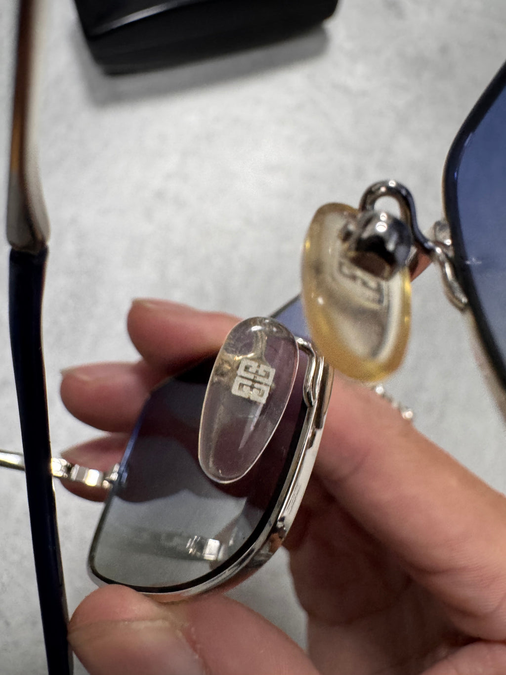 2000s Givenchy Soft Blue Rectangle Sunglasses