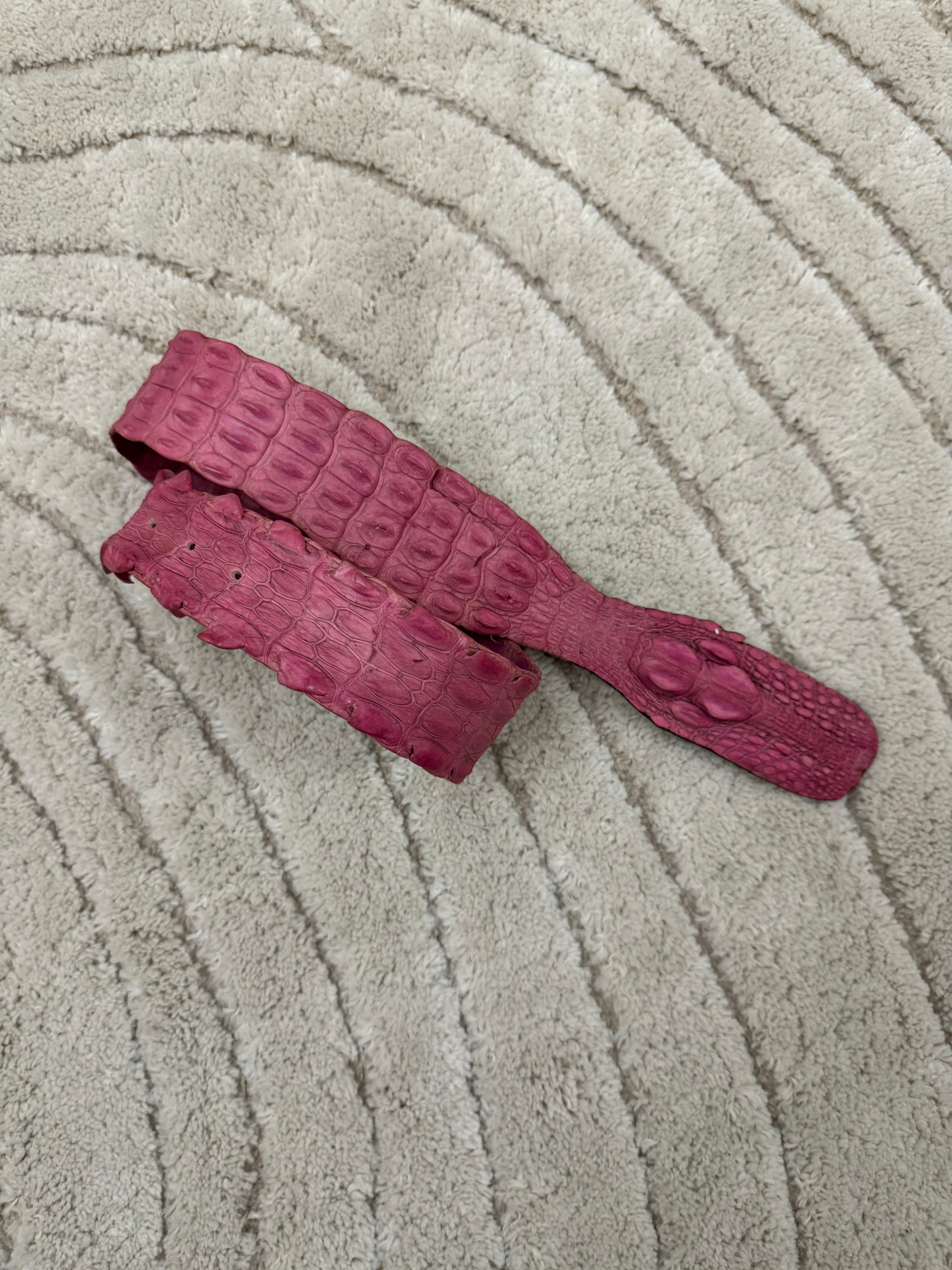 SS2005 ロベルト カヴァリ スウィート ピンク クロコダイル レザー ベルト