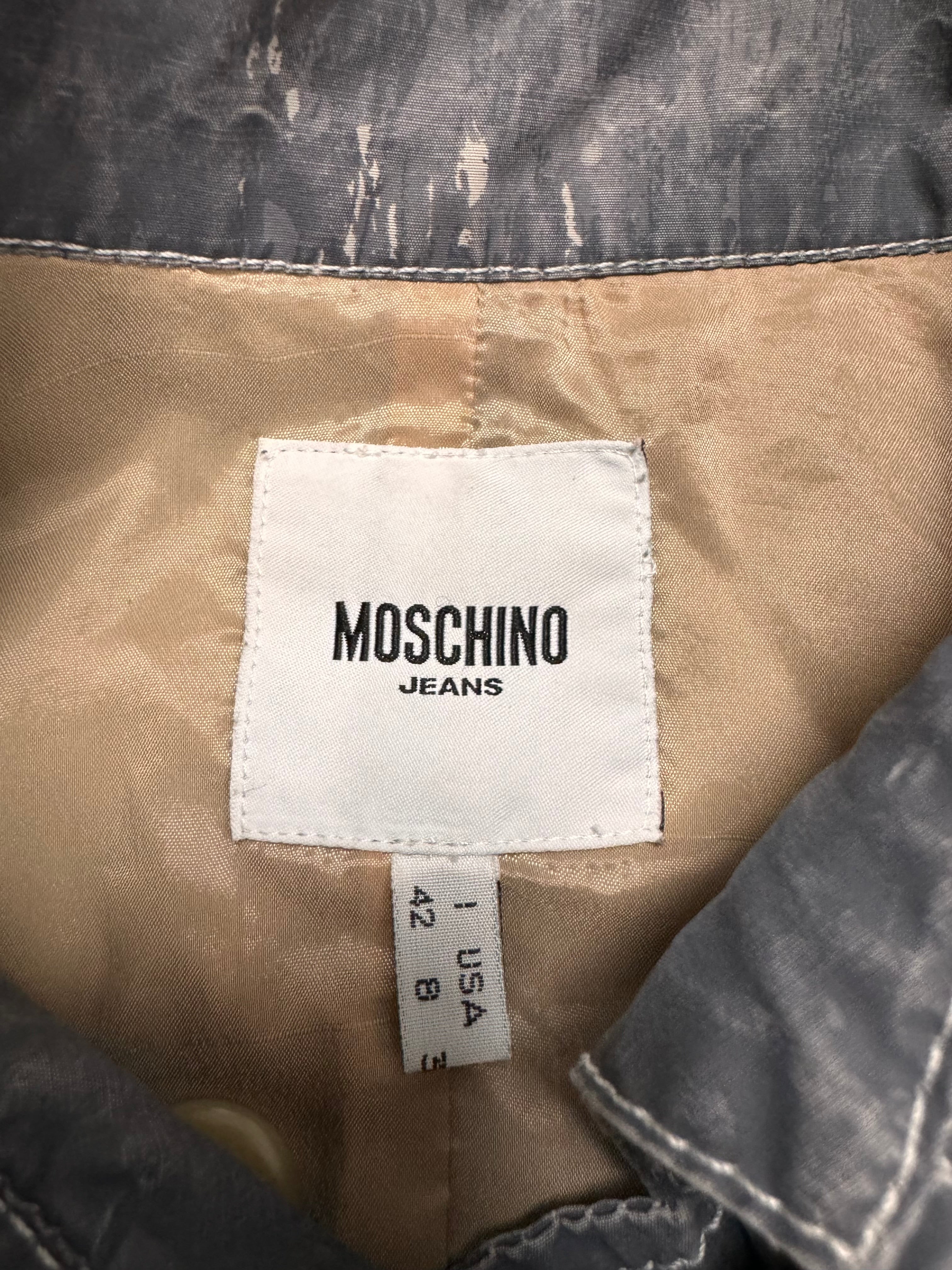 2000年代 モスキーノ グレー ペイント レイン トレンチ コート (XS)