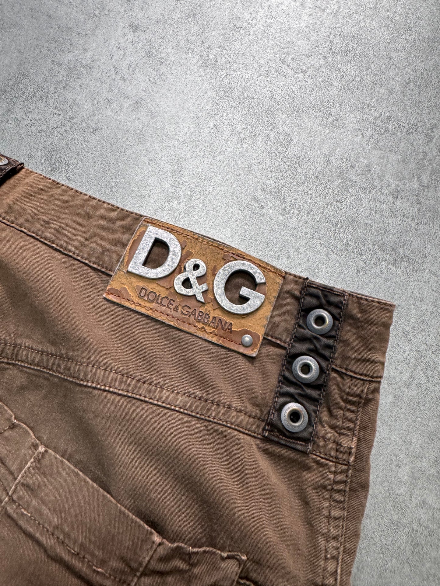 SS2004 Dolce & Gabbana Parachute Cargo Brown Pants (M)