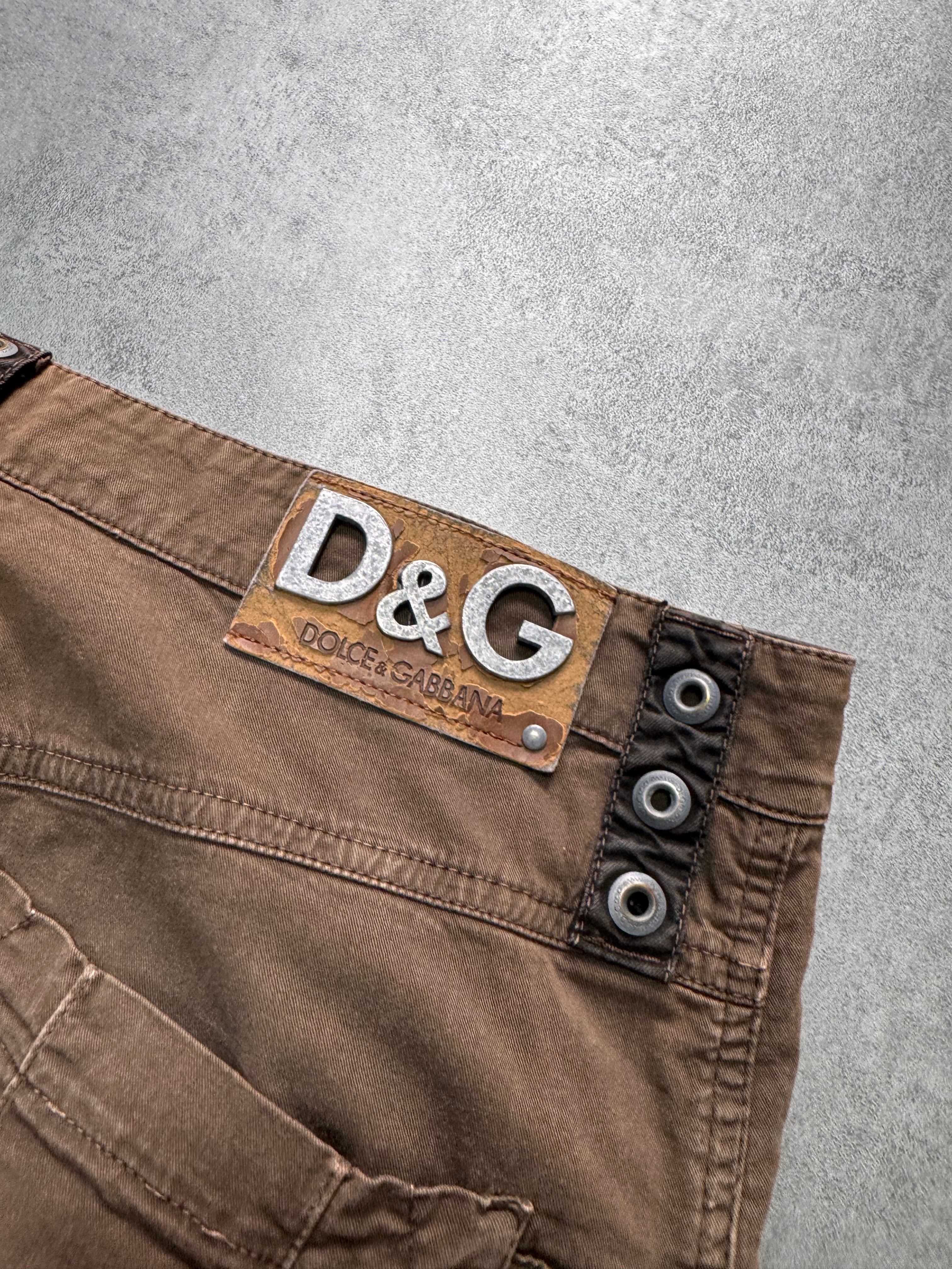 SS2004 Dolce & Gabbana Parachute Cargo Brown Pants