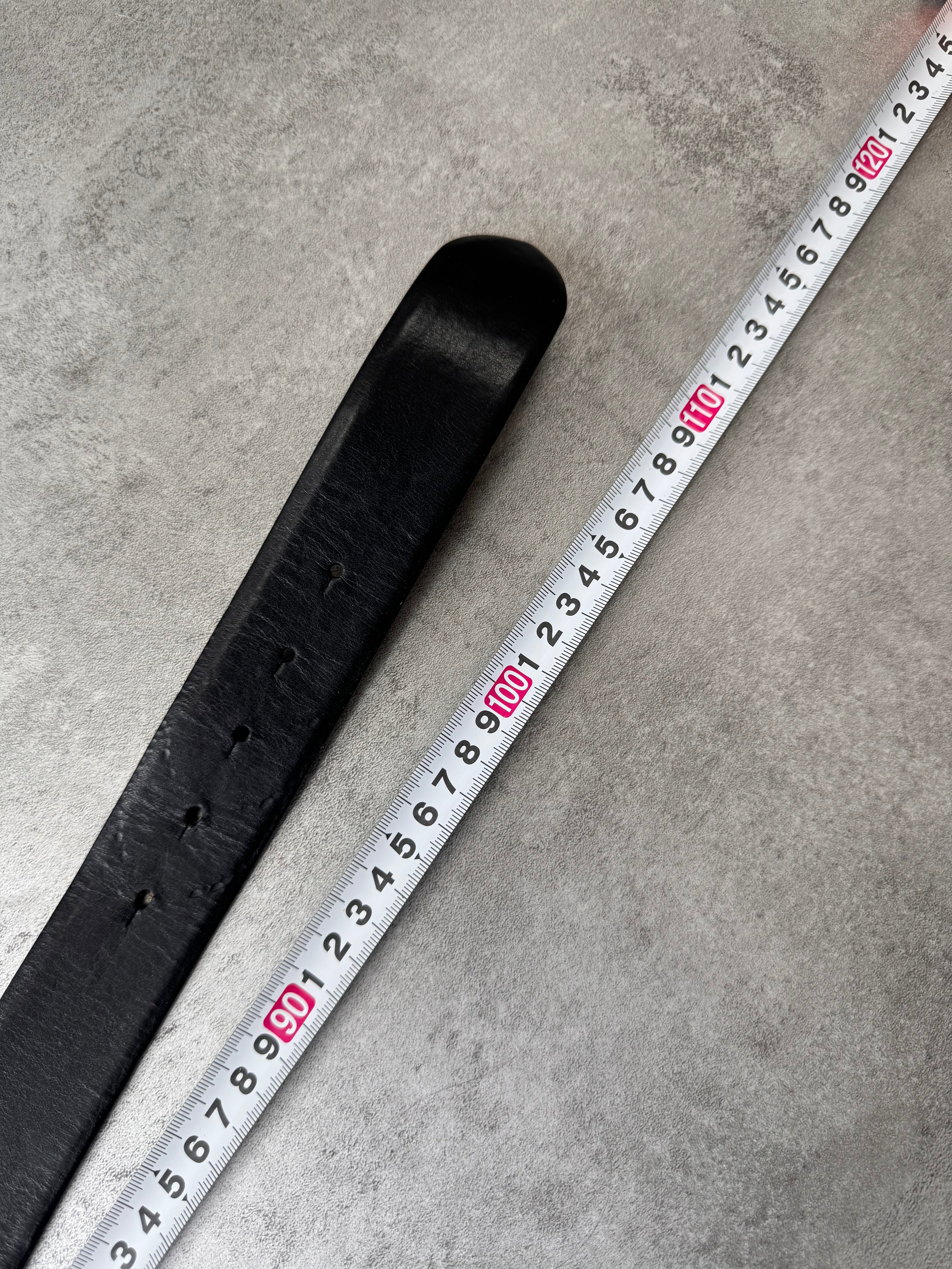 Roberto Cavalli Golden Pink Snake Buckle Black Leather Belt