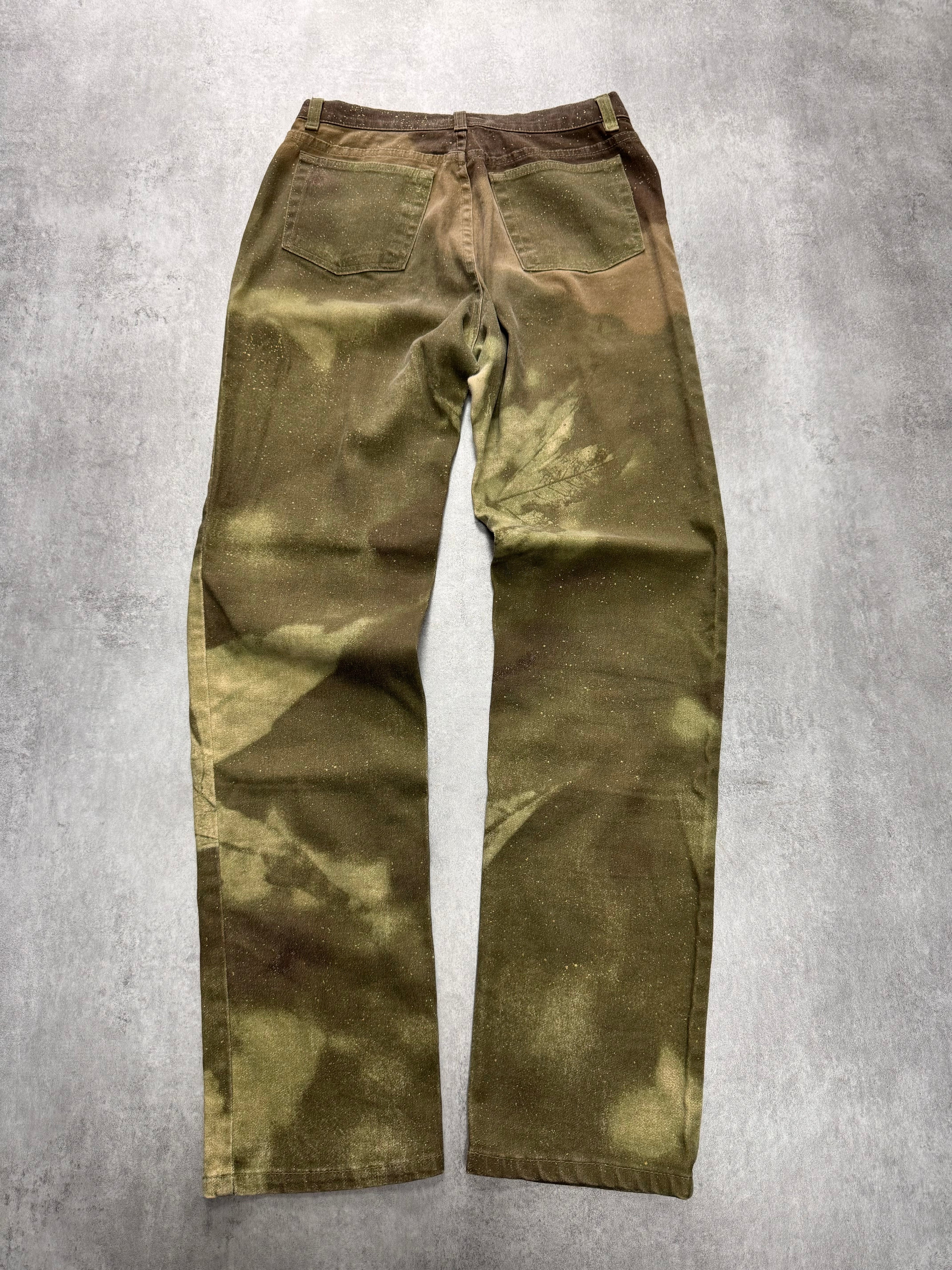 2000s Roberto Cavalli Fantasy Leaves Print Pants