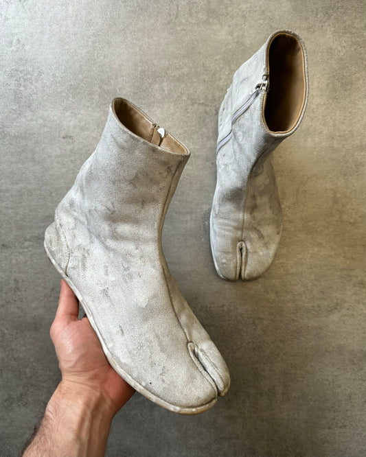 Maison Margiela Tabi Artisanal White Hand Painted Shoes (39)
