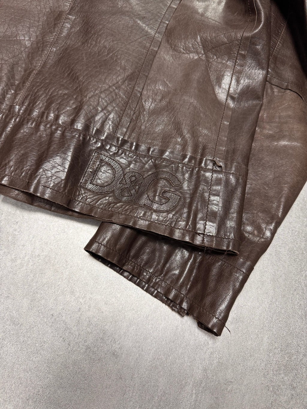 2000s Dolce & Gabbana Perfect Simple Brown Leather Jacket