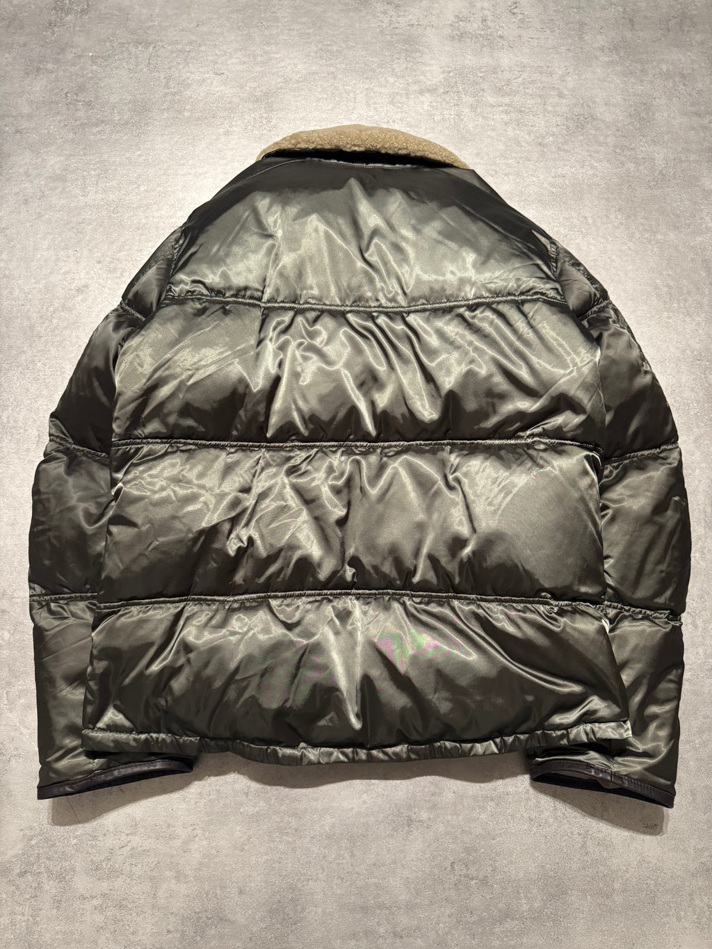 2000s Prada Warm Khaki Puffer Jacket