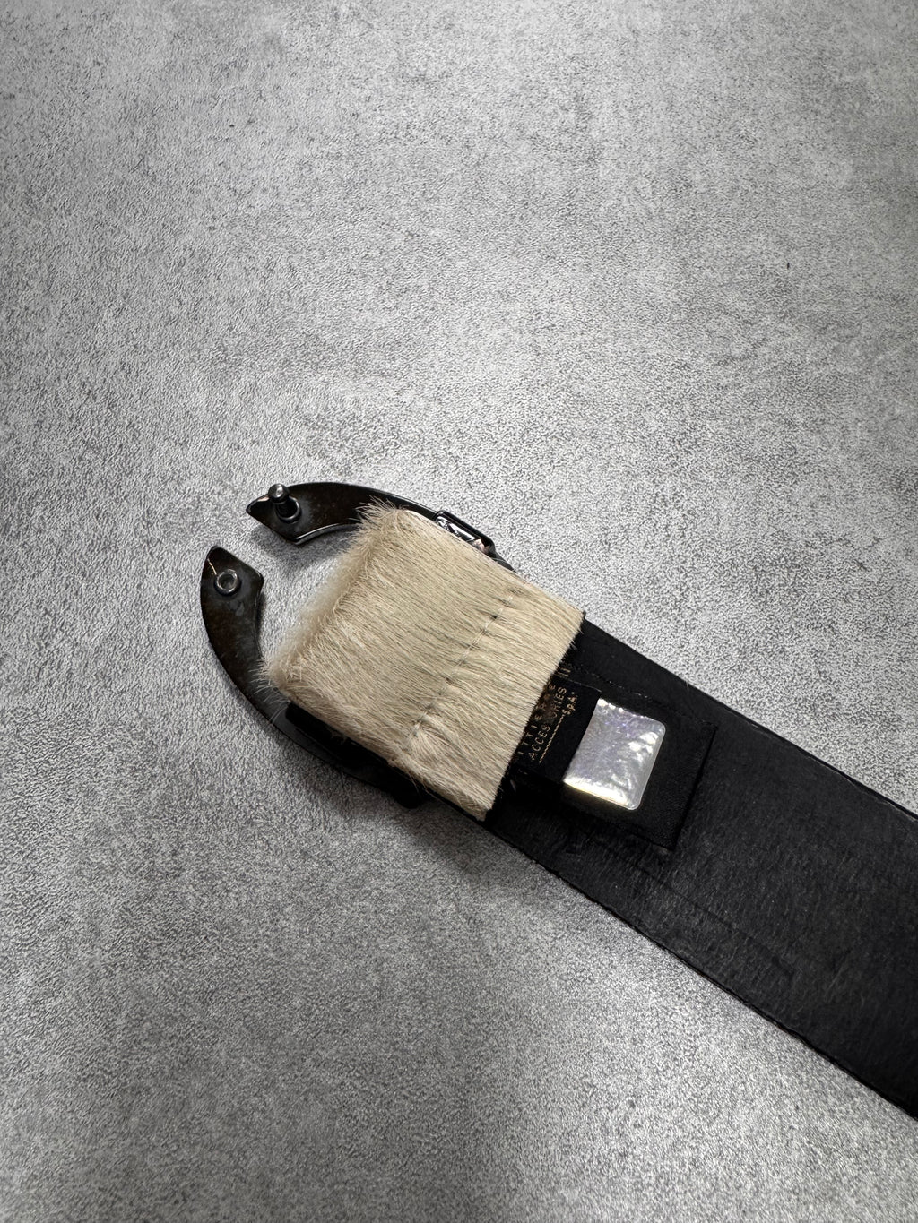 Cavalli White Pony Hair Leather Belt