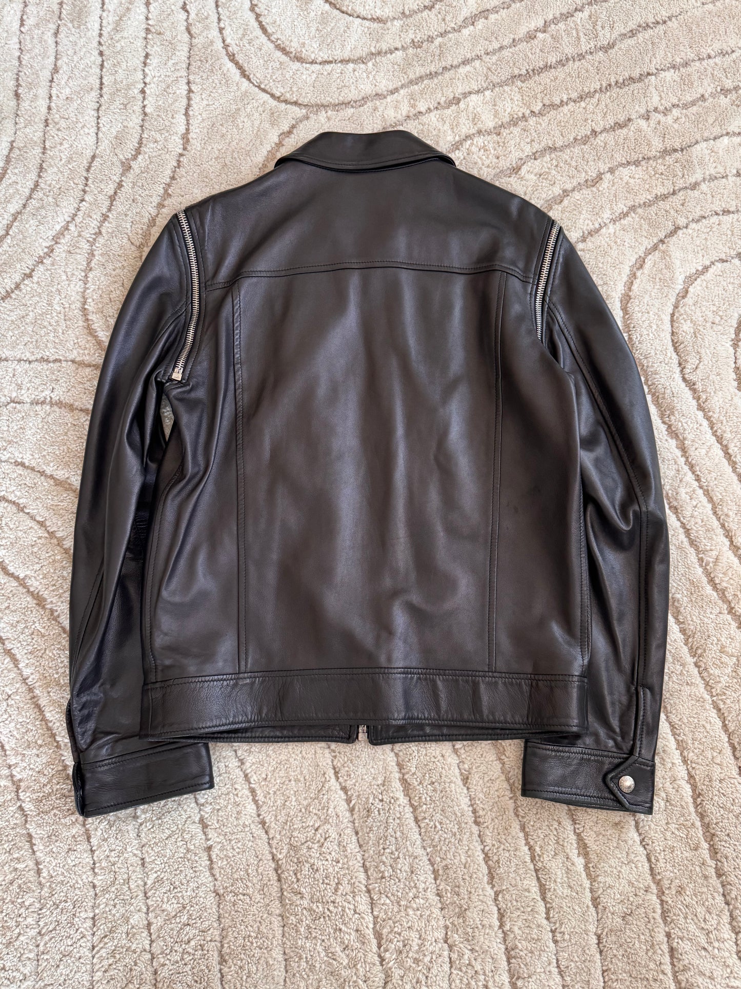 SS2002 Dolce & Gabbana Multi Zip Leather Jacket (M)