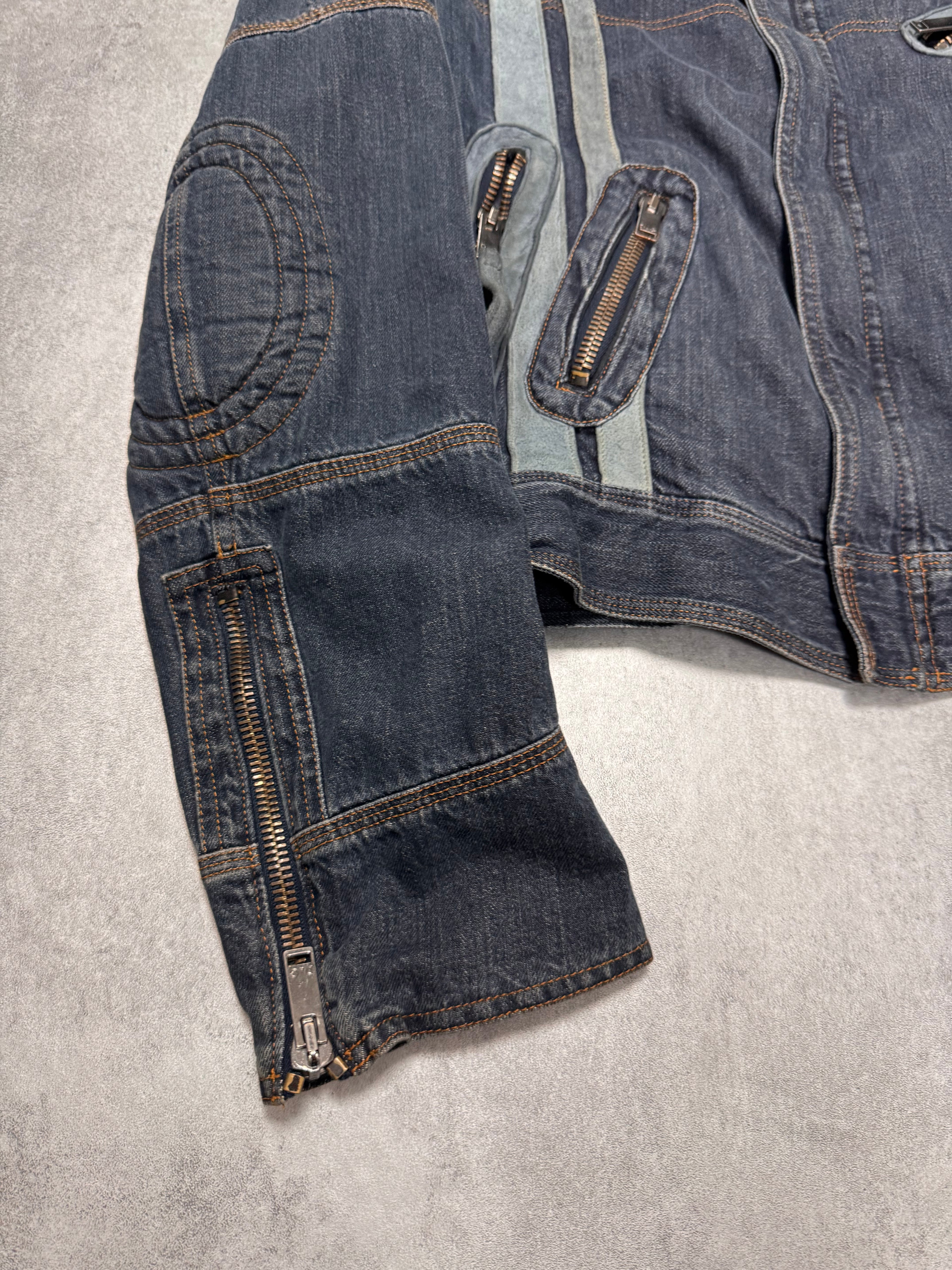 AW2004 Dolce & Gabbana Astro Biker Cafe Denim Jacket