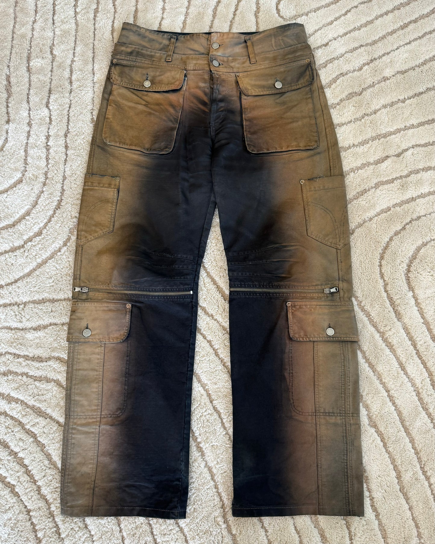 AW03 Dolce & Gabbana Utility Bronze Shaded Cargo Pants (L)