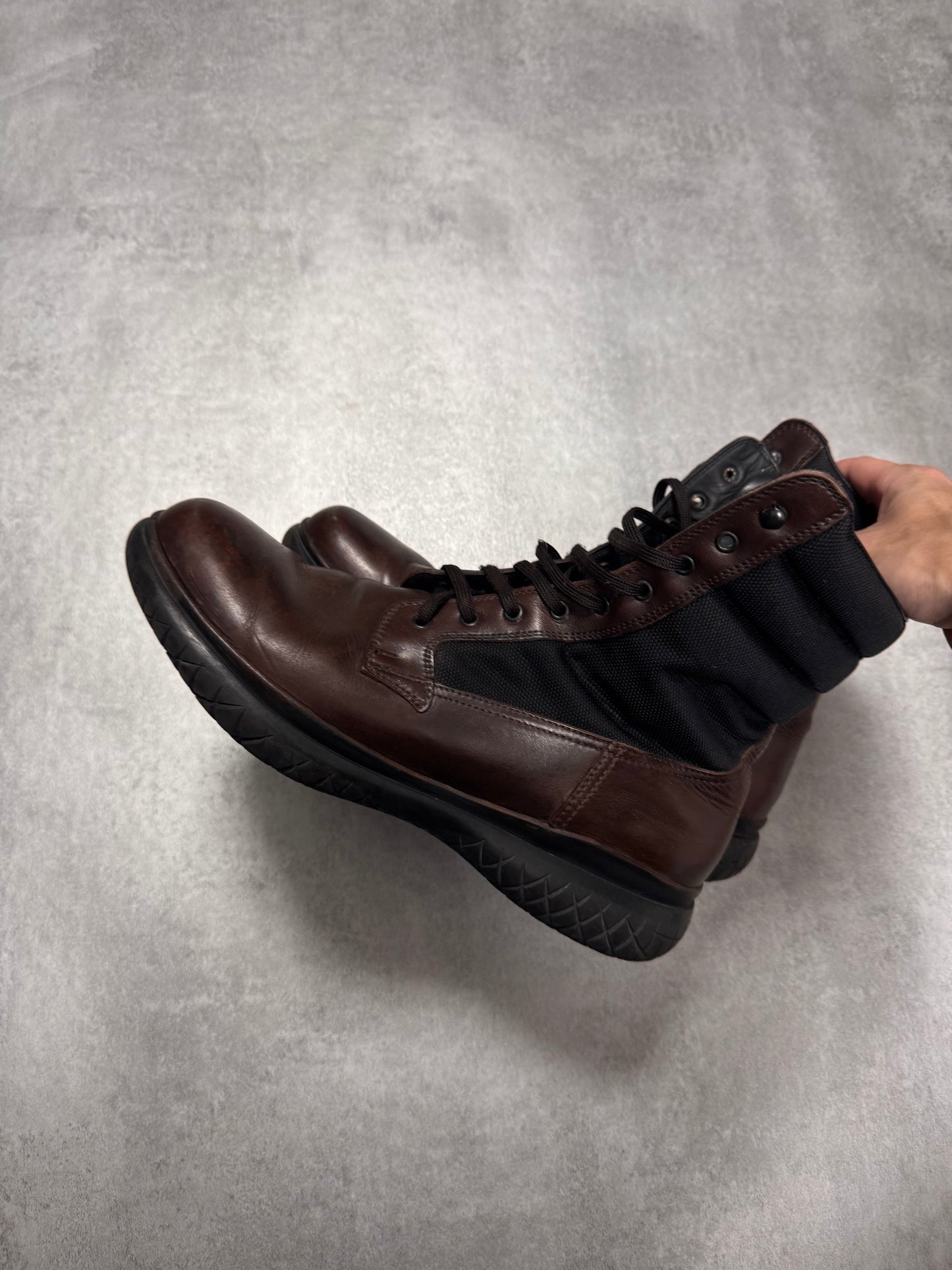 FW1999 Prada Brown Leather High Boots (43eu/us9,5)