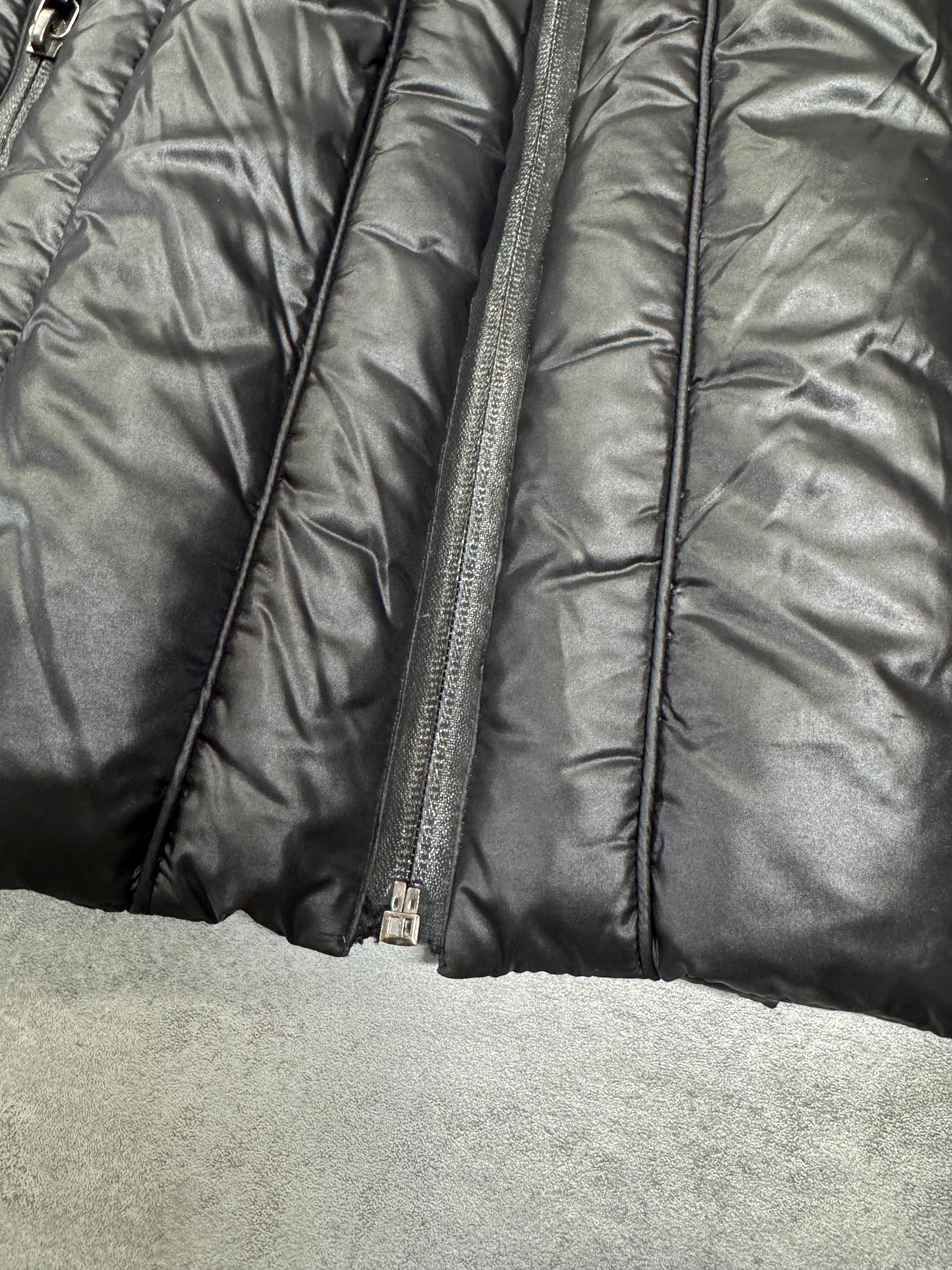 2000s Prada Black Cropped Puffer Hooded Jacket