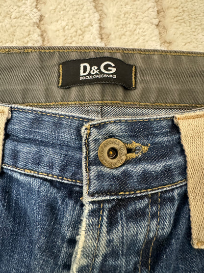 00 年代 Dolce &amp; Gabbana 军装工装牛仔裤 (M)