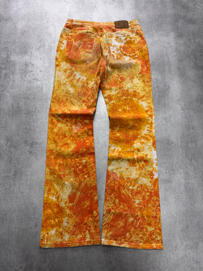 1990s Cavalli Orange Sunflowers Pants (S)