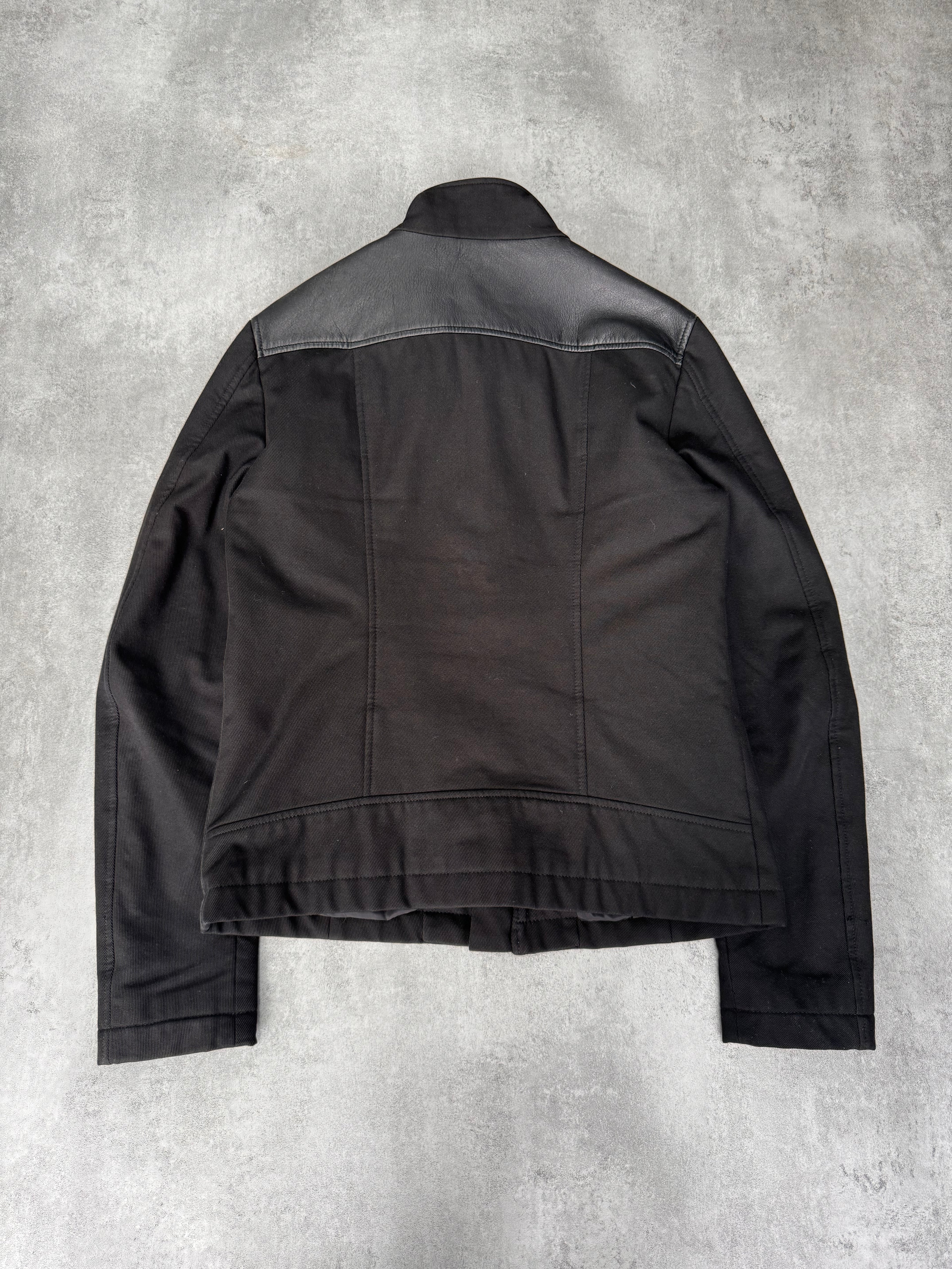 FW2012 Emporio Armani Asymmetrical Zip Biker Hybrid Jacket