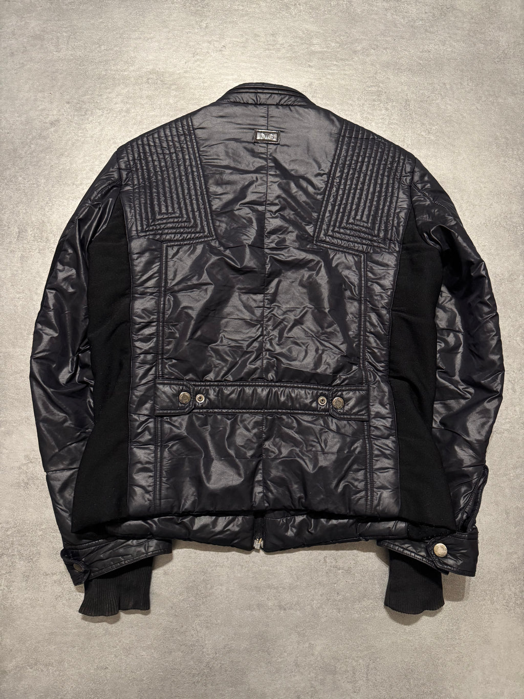 2000s Dolce & Gabbana Black Architect Puffer Jacket