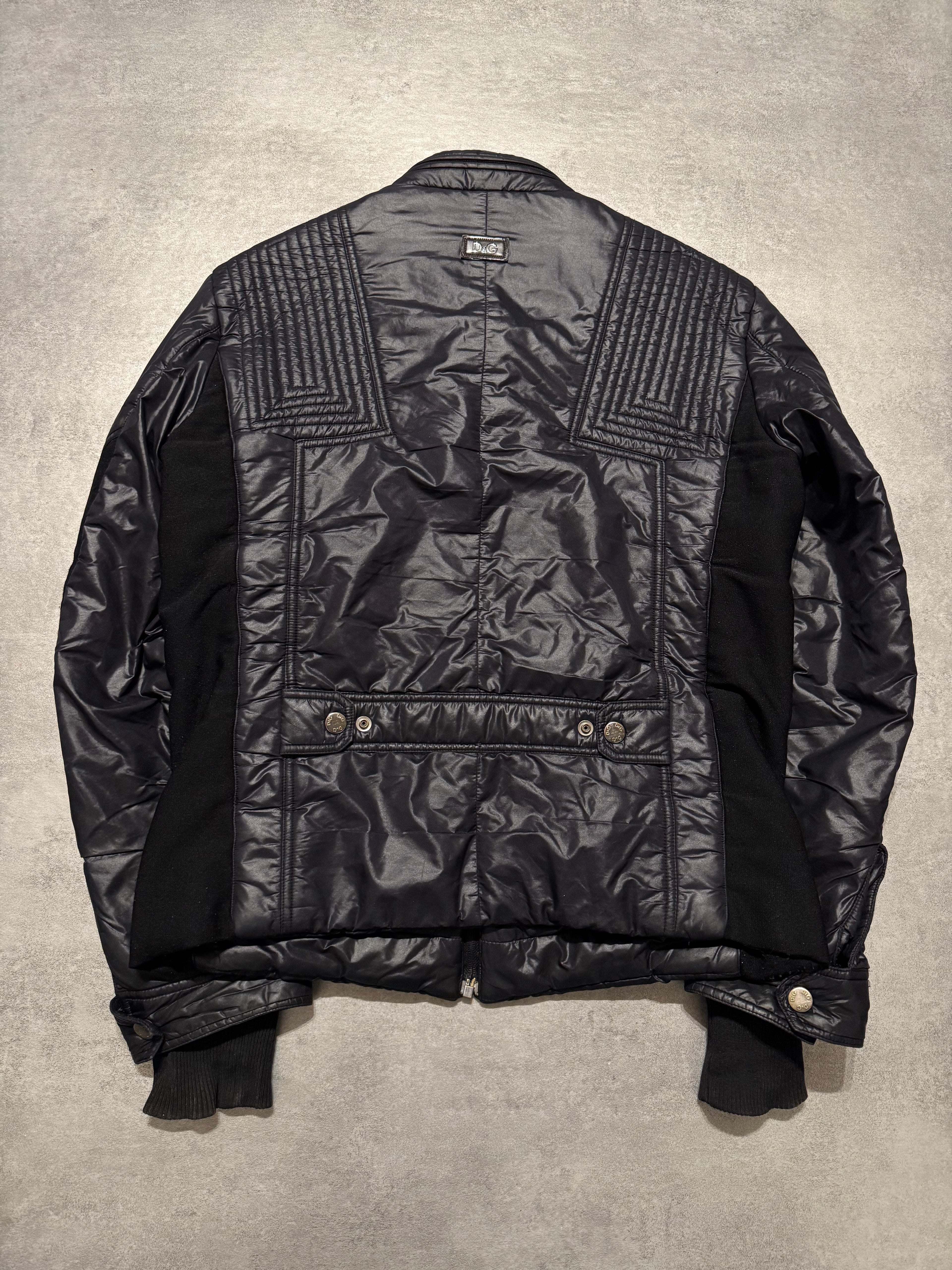 2000s Dolce & Gabbana Black Architect Puffer Jacket