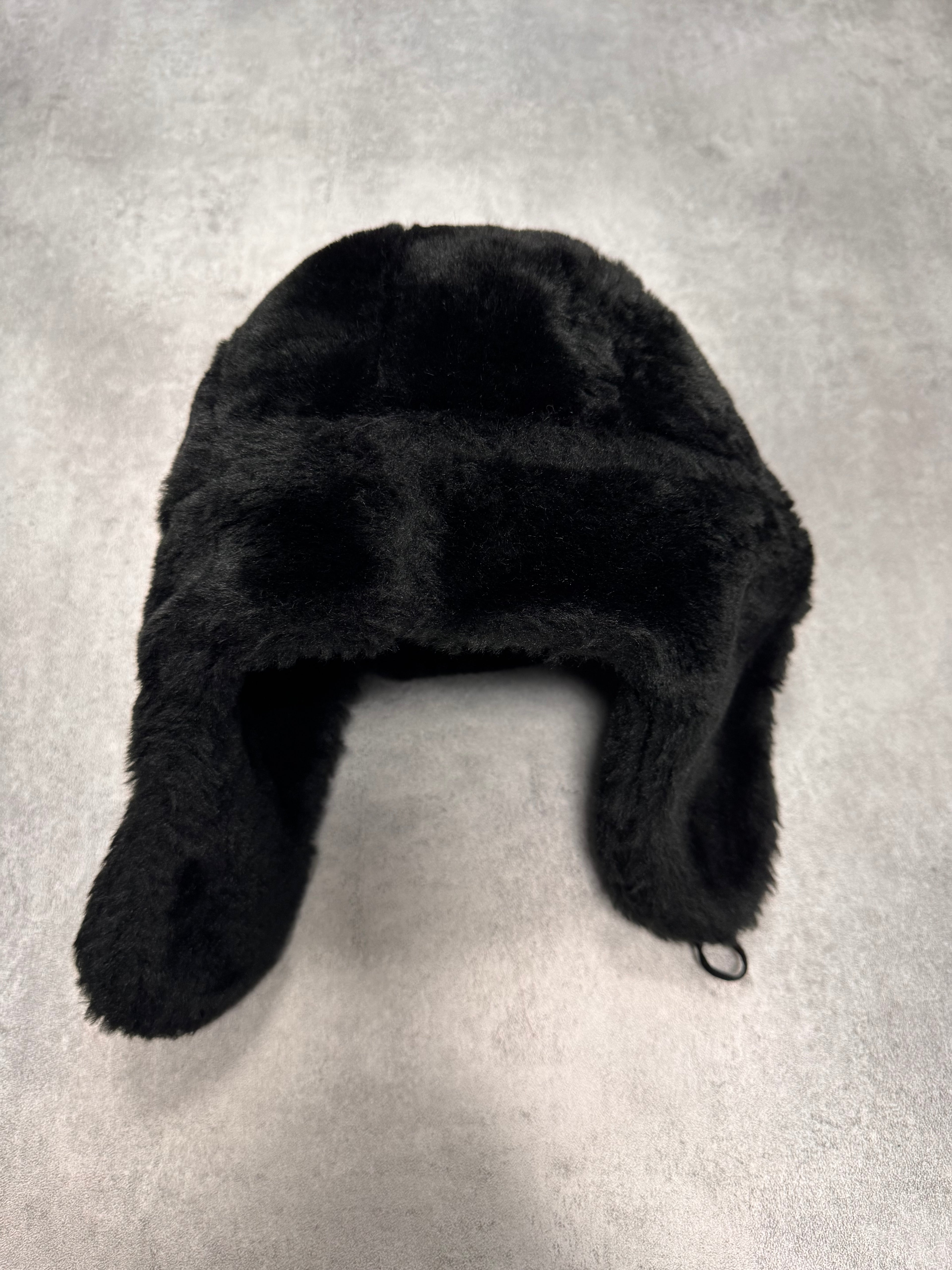 2000s Dolce & Gabbana Black Faux Fur Chapka