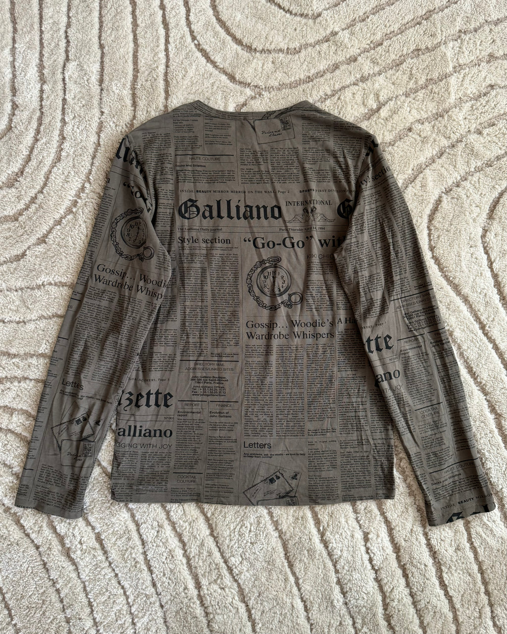 2000s John Galliano Gazette Newspaper Long Sleeve (S)